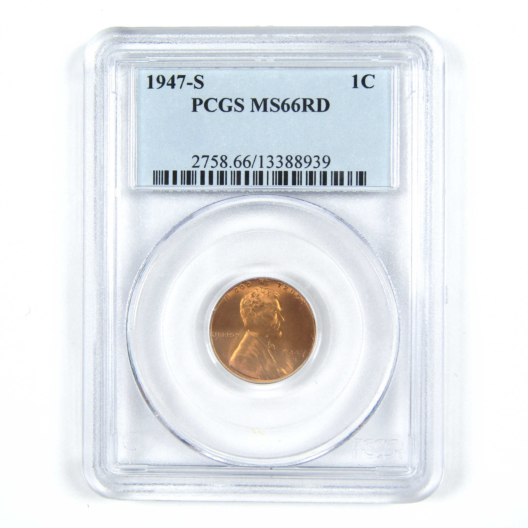 1947 S Lincoln Wheat Cent MS 66 RD PCGS Penny Uncirculated SKU:CPC7428