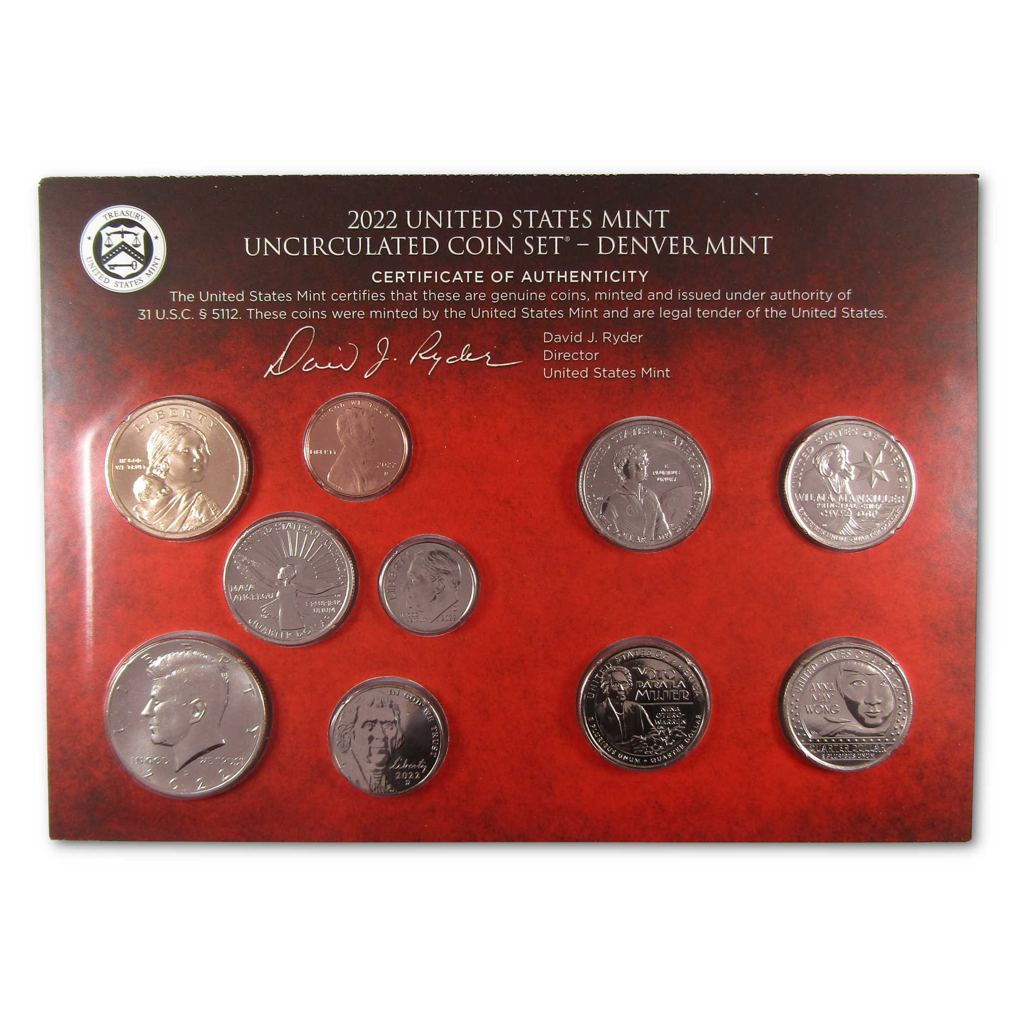 2022 Uncirculated Coin Set U.S Mint Government Packaging OGP COA