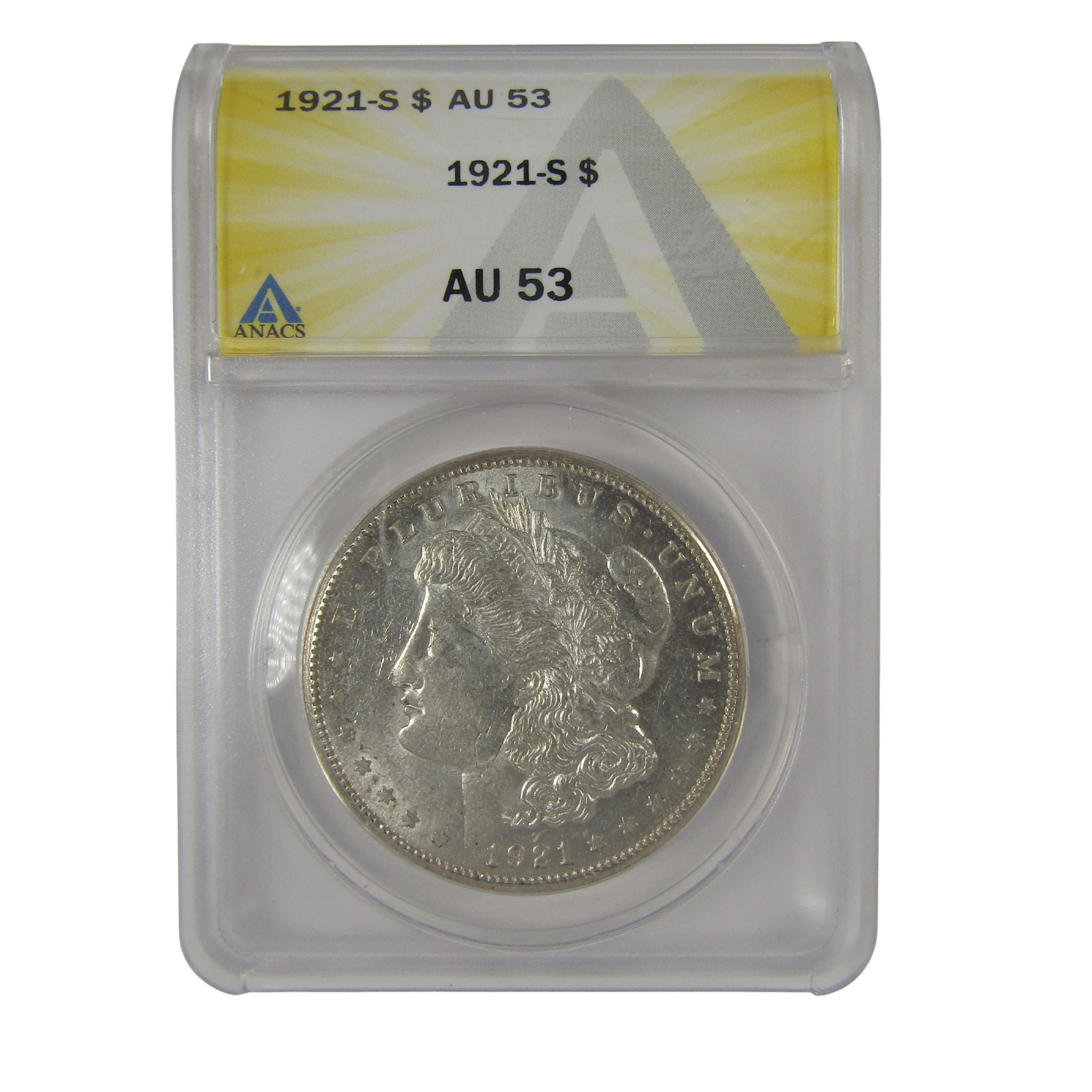 1921 S Morgan Dollar AU 53 ANACS Silver $1 Coin SKU:I23047 - Morgan coin - Morgan silver dollar - Morgan silver dollar for sale - Profile Coins &amp; Collectibles
