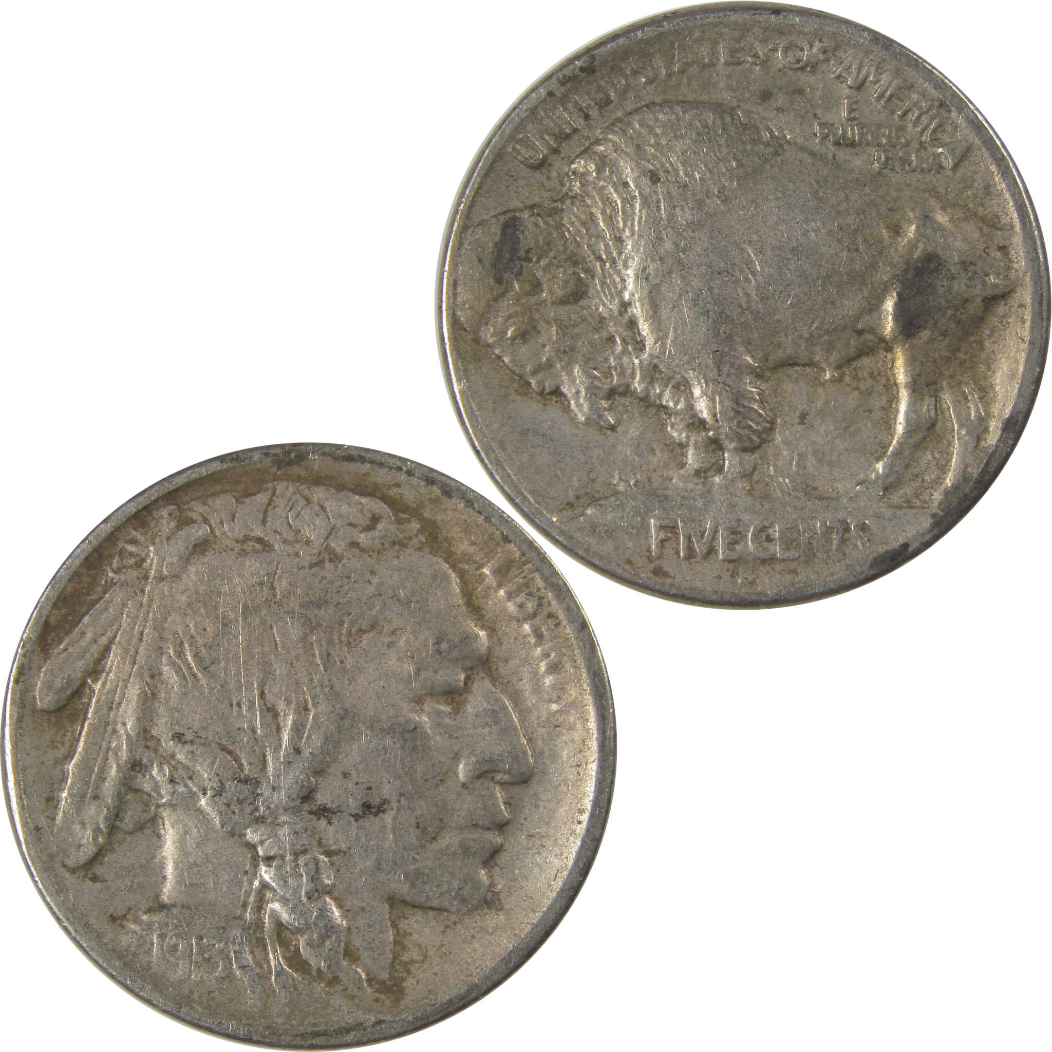 1913 S Type 1 Indian Head Buffalo Nickel F Fine Details SKU:I22895