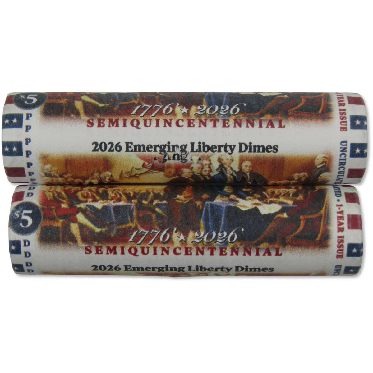 2026 P&D Emerging Liberty Semiquincentennial Dime Uncirculated Rolls