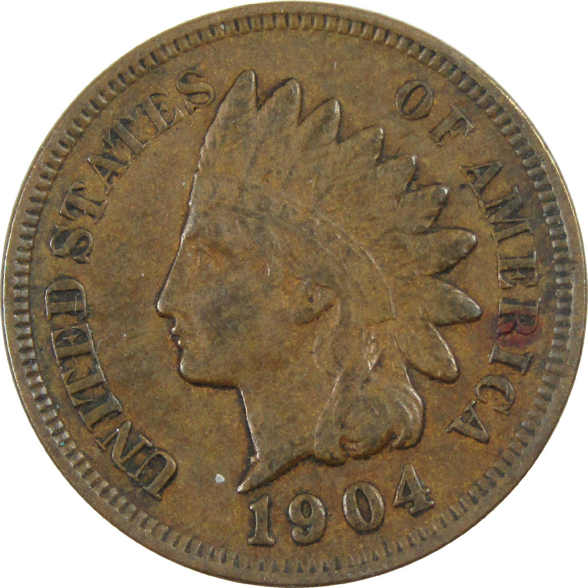 1904 Indian Head Cent VF Very Fine Penny 1c Coin SKU:I12302