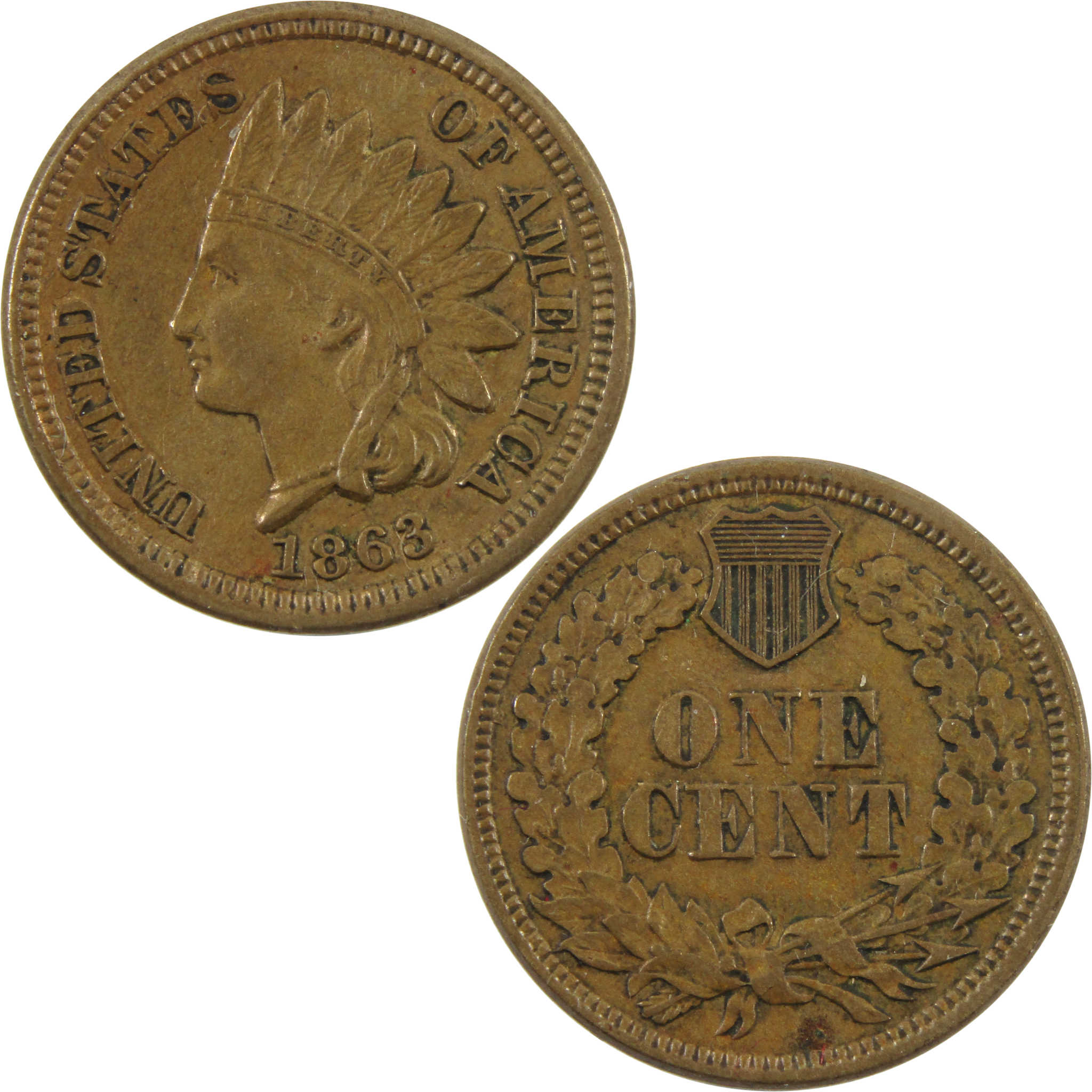 1863 Indian Head Cent CH AU Copper-Nickel 1c SKU:I10640