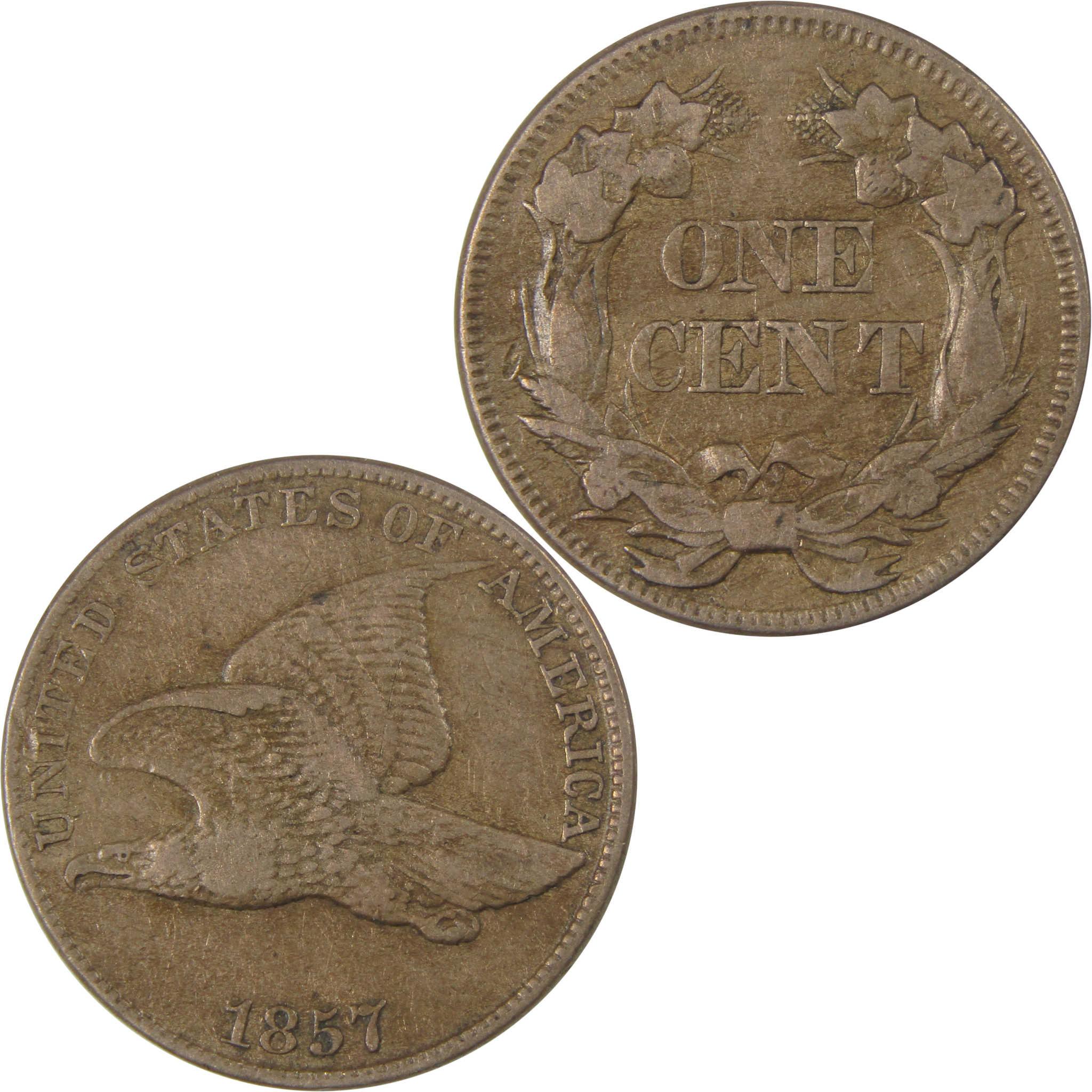 1857 Flying Eagle Cent VF Very Fine Penny 1c Coin SKU:I23990