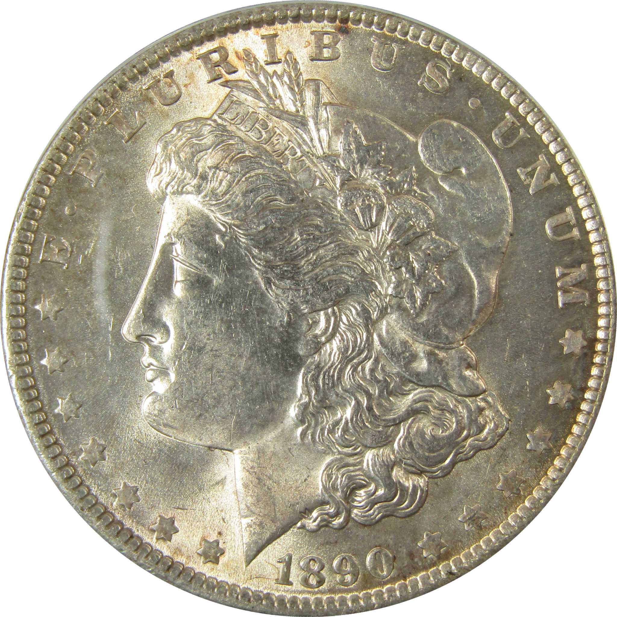 1890 Morgan Silver Dollar MS 63 ANACS Uncirculated $1 Coin SKU:I28460