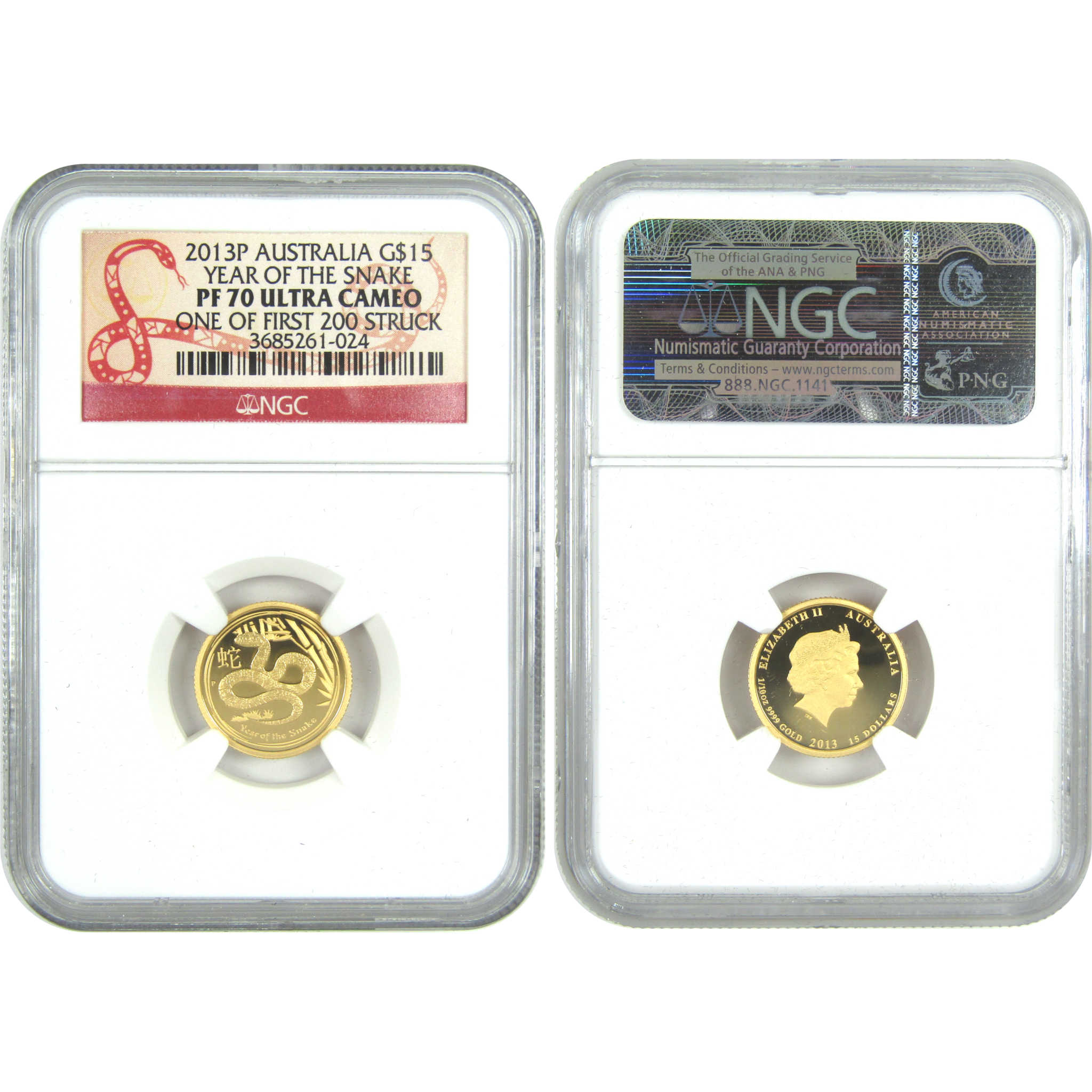 2013 Year of Snake 2 Piece Set PF 70 NGC Gold Bullion SKU:CPC8158