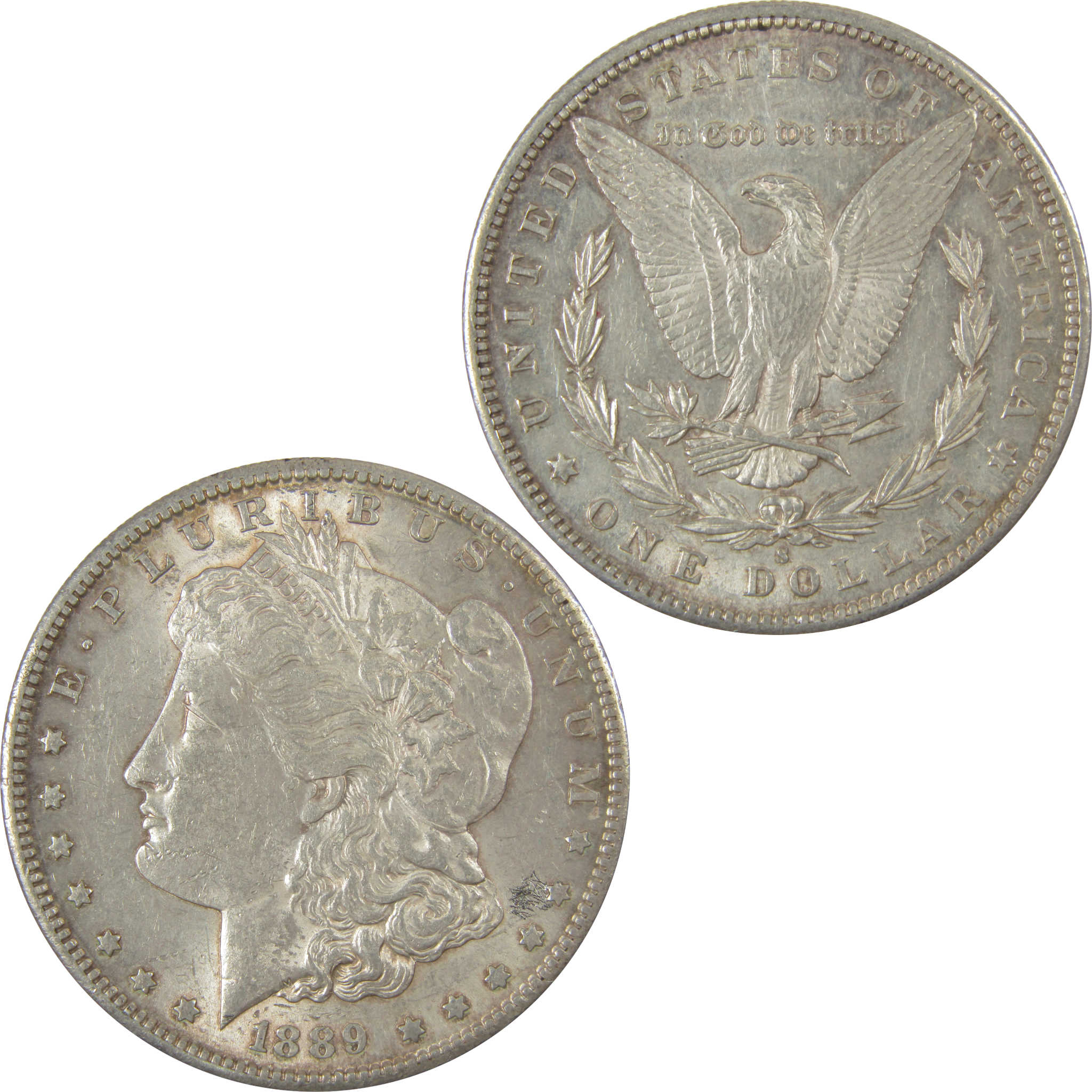 1889 S Morgan Dollar AU About Uncirculated Silver $1 Coin SKU:I19977 - Morgan coin - Morgan silver dollar - Morgan silver dollar for sale - Profile Coins &amp; Collectibles