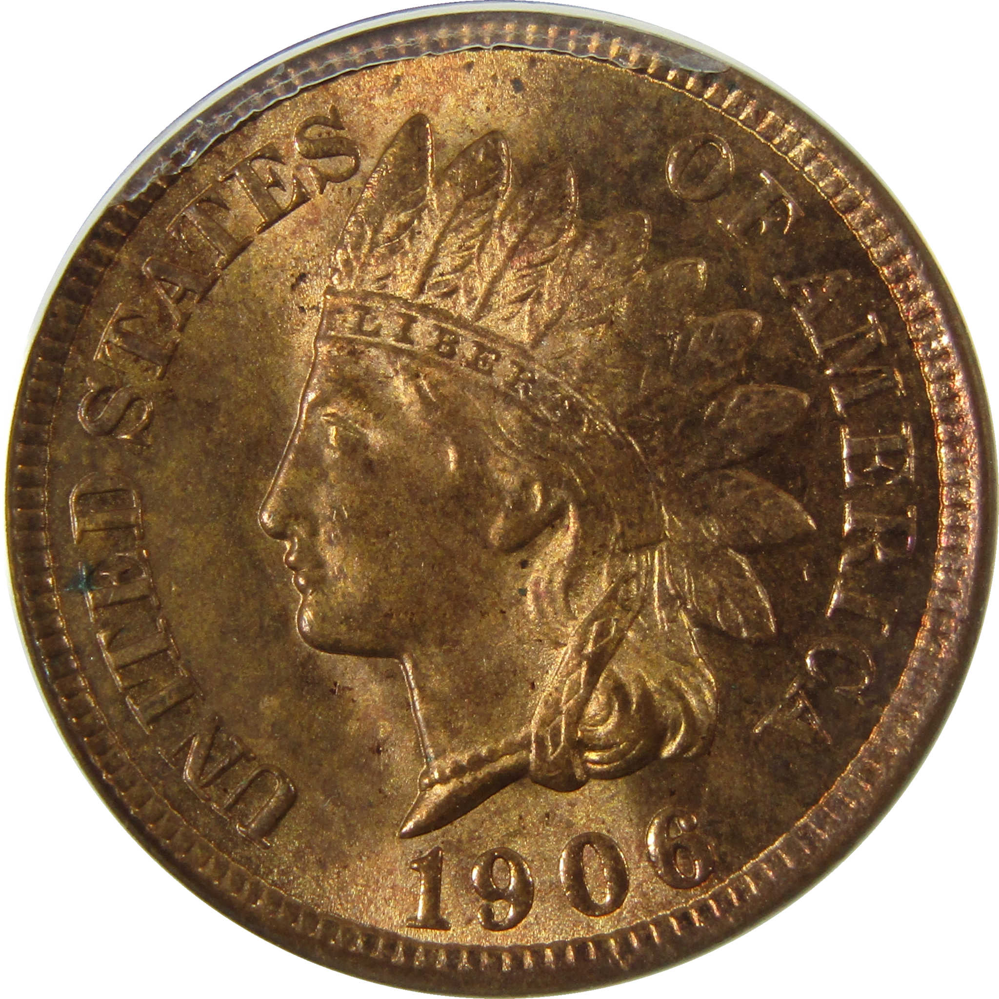 1906 Indian Head Cent MS 63 RB ANACS Uncirculated Penny SKU:I28412