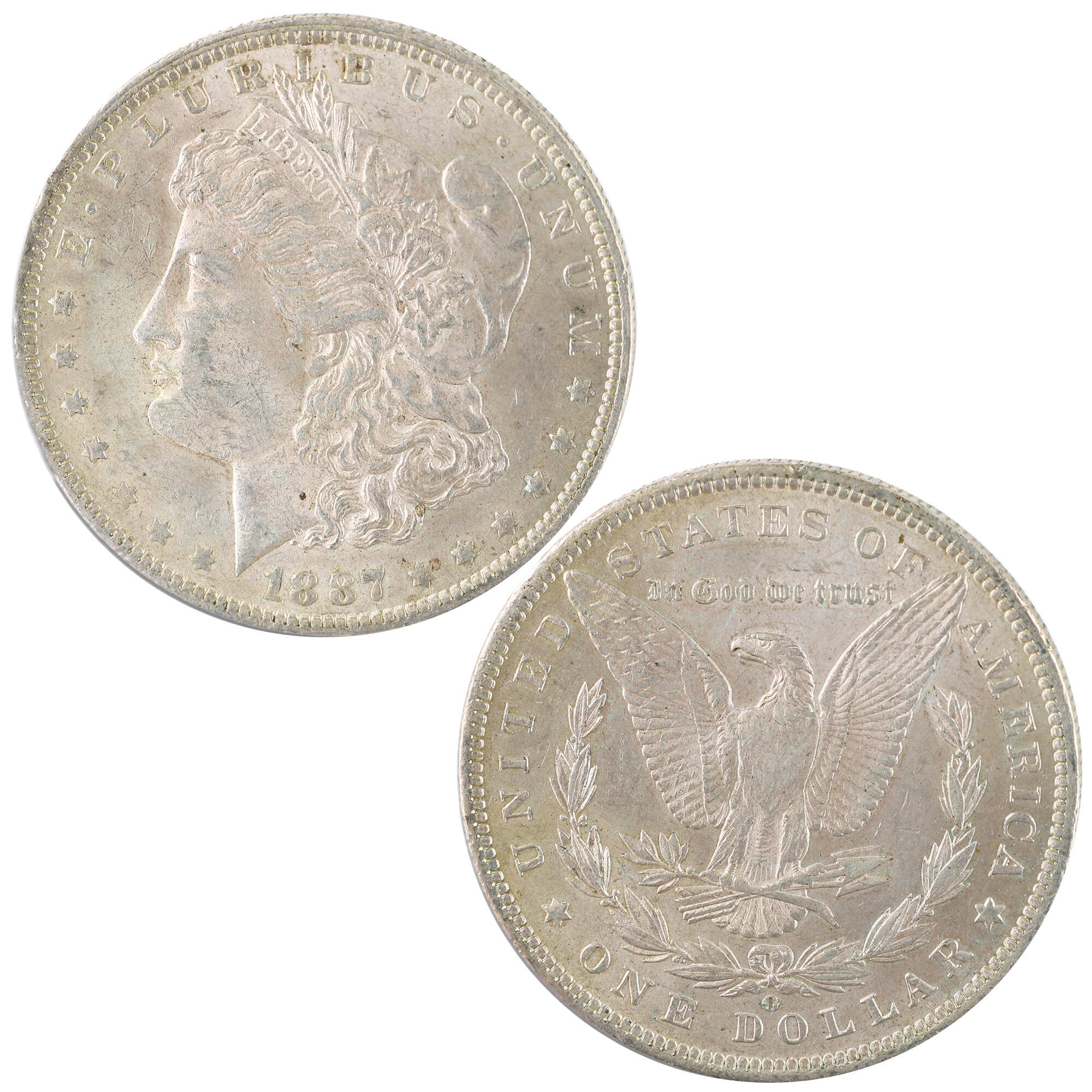 1887 O Morgan Dollar AU About Uncirculated Silver $1 Coin SKU:I12077 - Morgan coin - Morgan silver dollar - Morgan silver dollar for sale - Profile Coins &amp; Collectibles