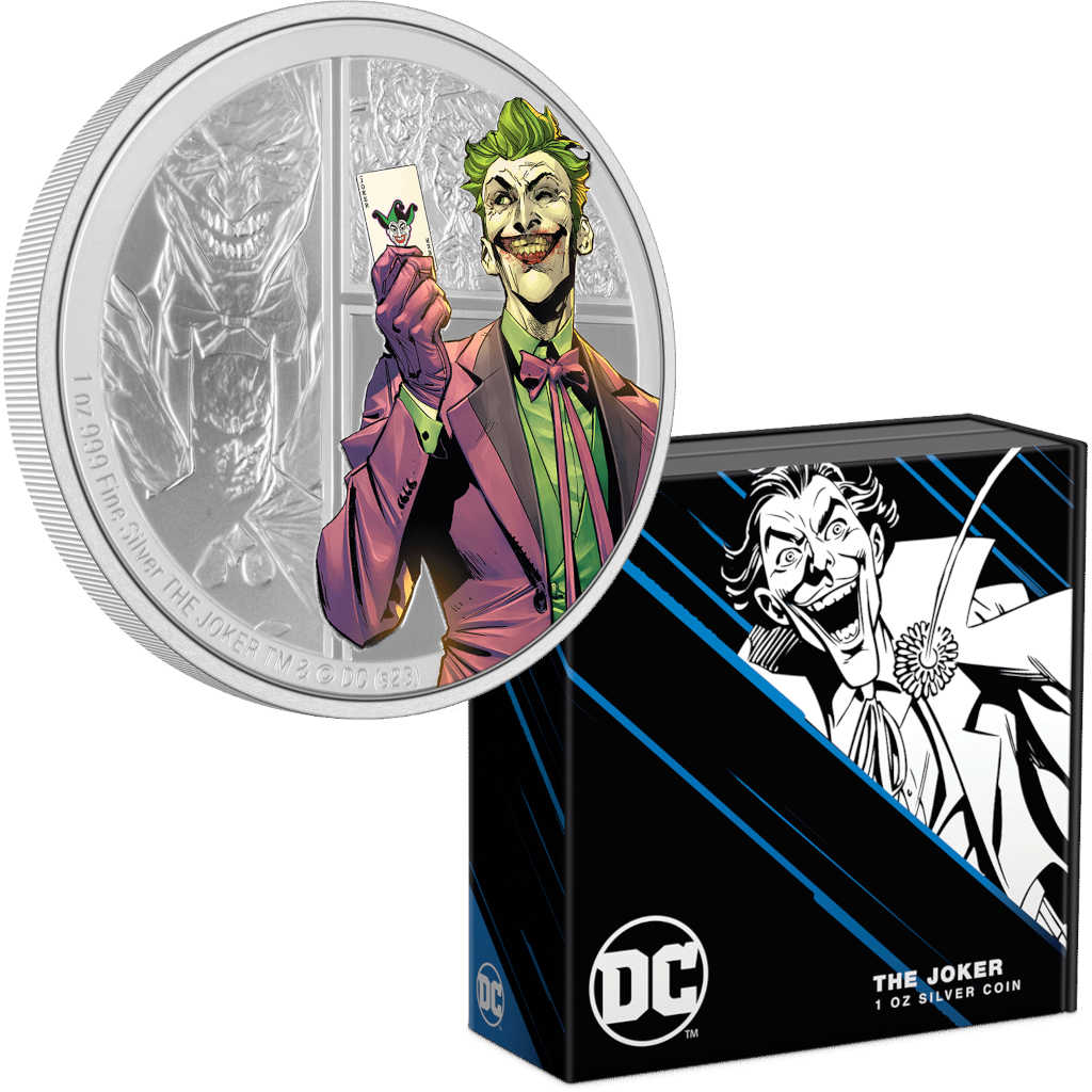 DC Villains The Joker 1 oz .999 Silver $2 Proof 2023 COA SKU:OPC145