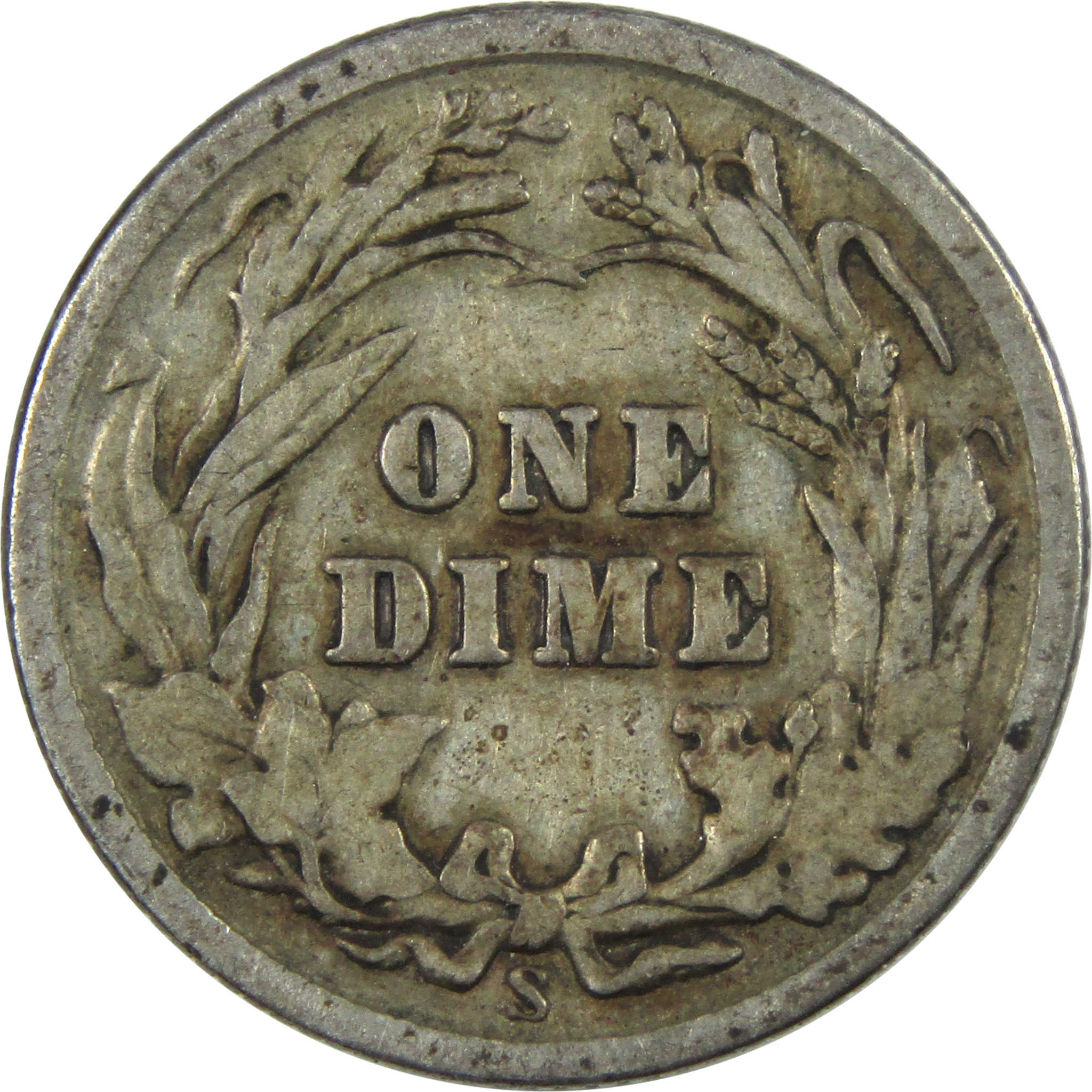 1909 S Barber Dime F Fine Silver 10c Coin SKU:I14045