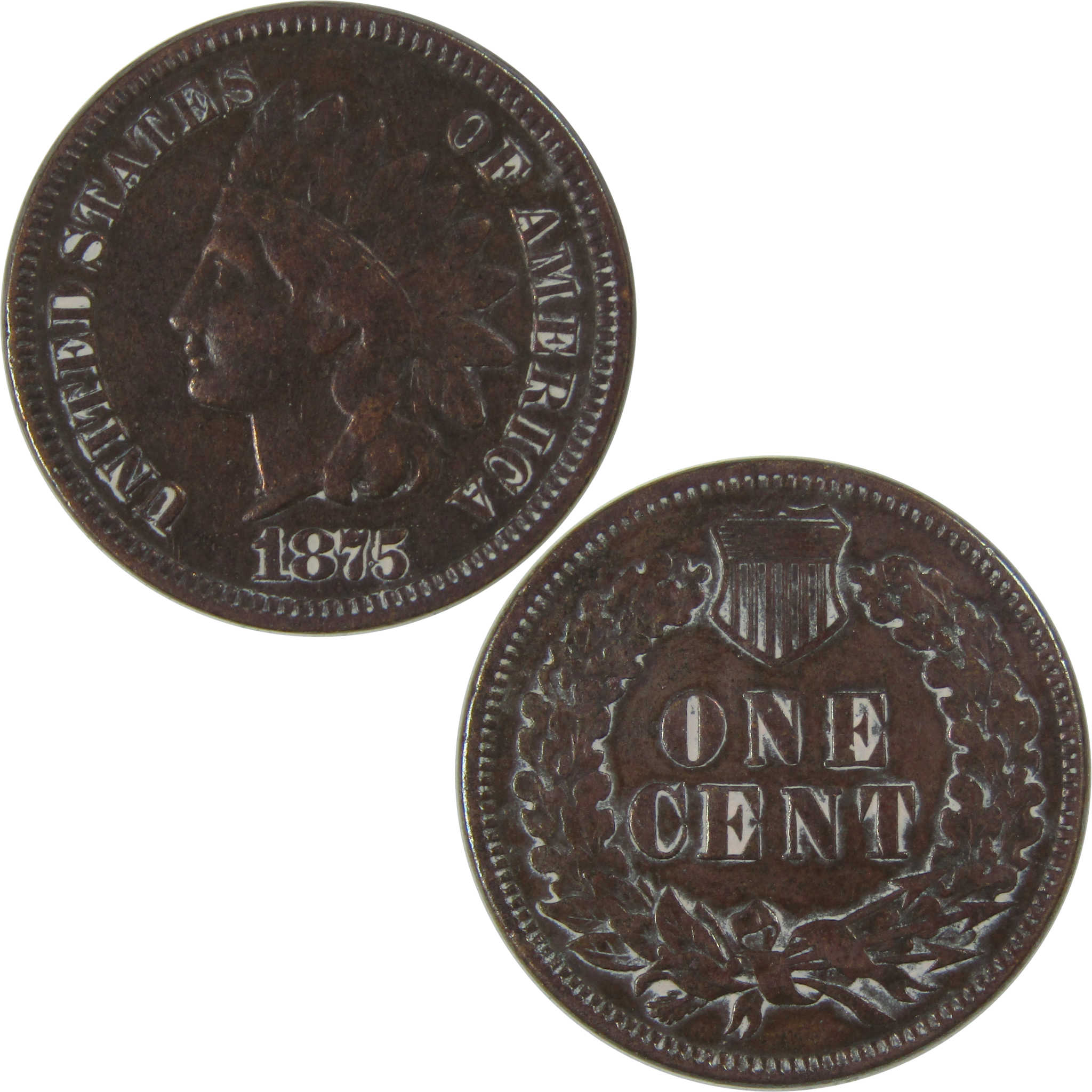 1875 Indian Head Cent VF Very Fine Details Penny 1c Coin SKU:I23263