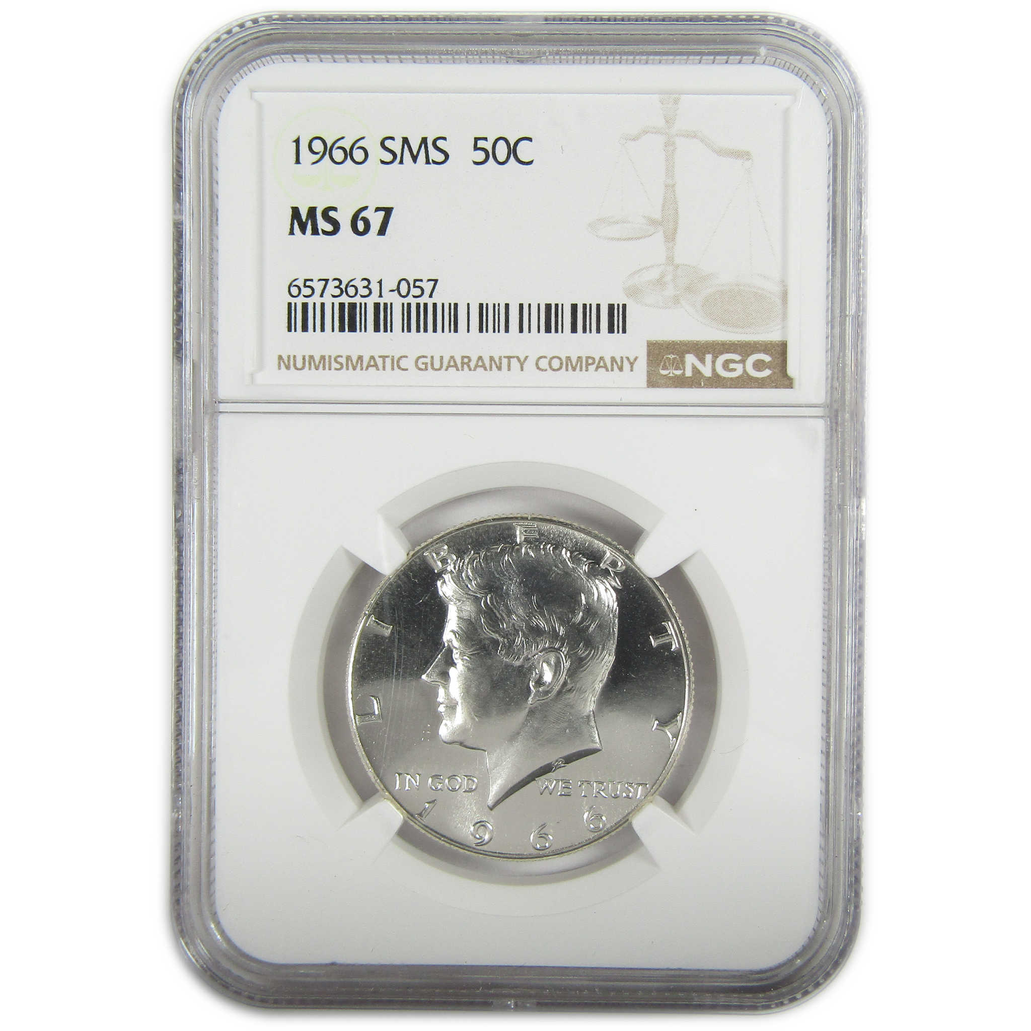 1966 SMS Kennedy Silver Half Dollar MS 67 NGC Uncirculated SKU:I27390