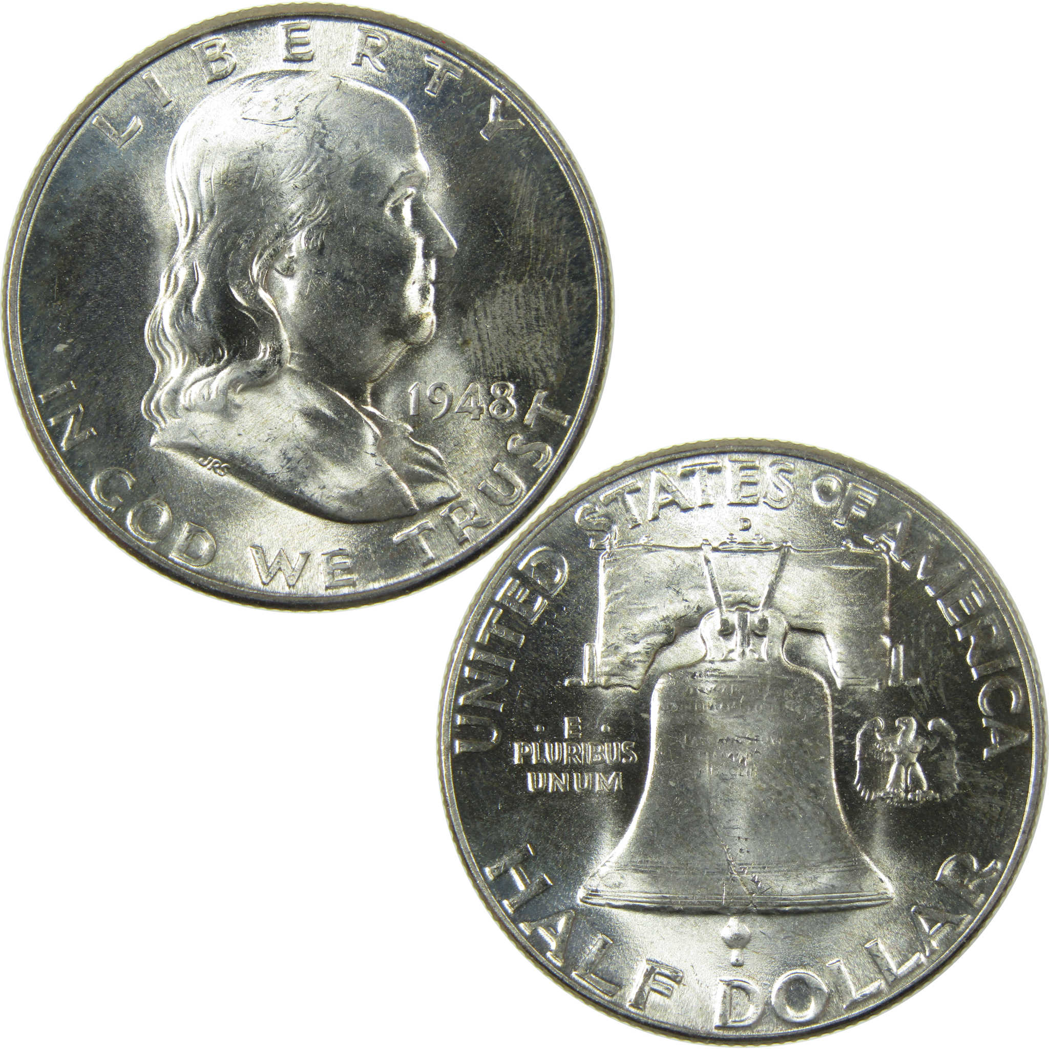 1948 D Franklin Silver Half Dollar Uncirculated Mint State SKU:I27832