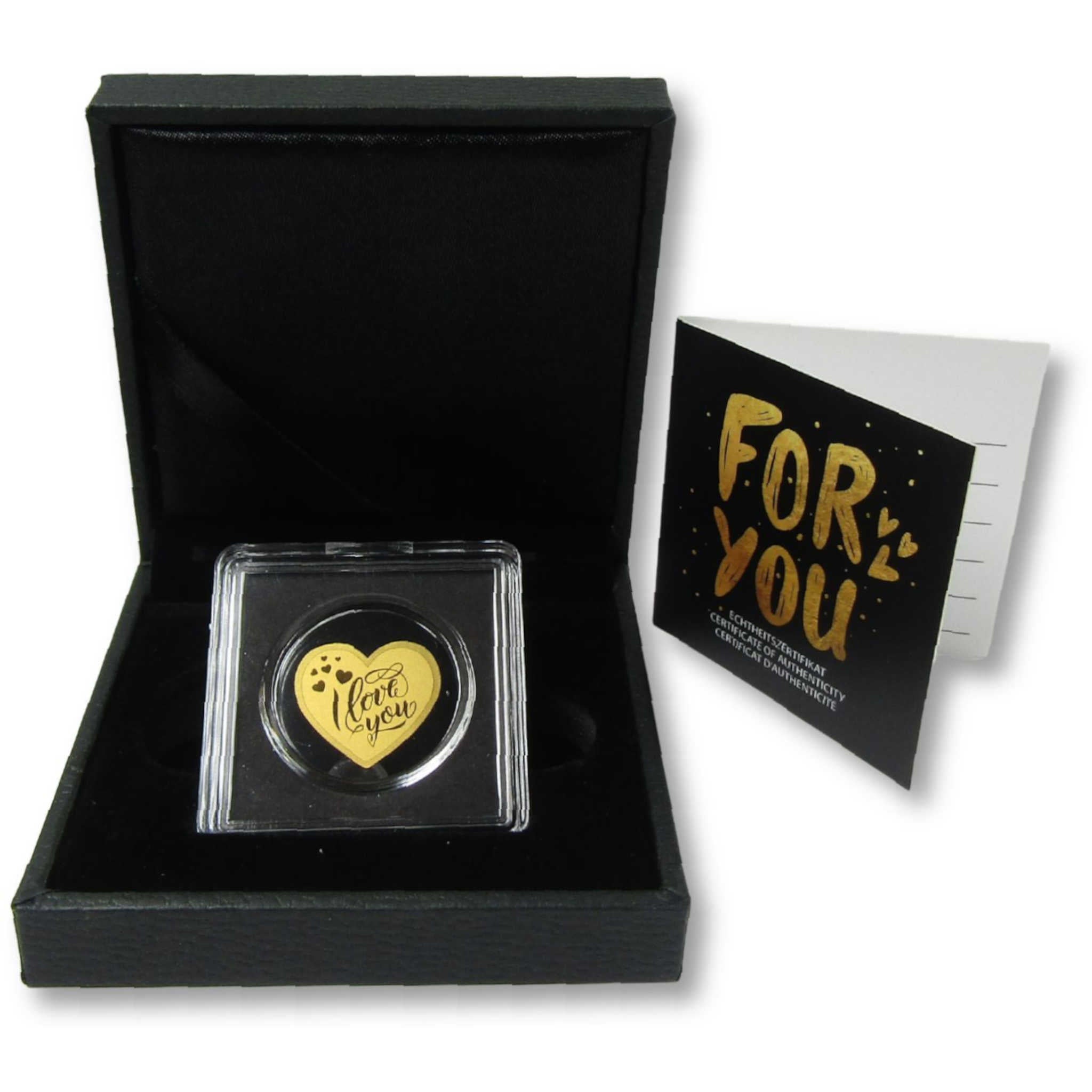 I Love You Heart-Shaped 3000 Franc CFA 1/1000 oz .999 Gold Coin
