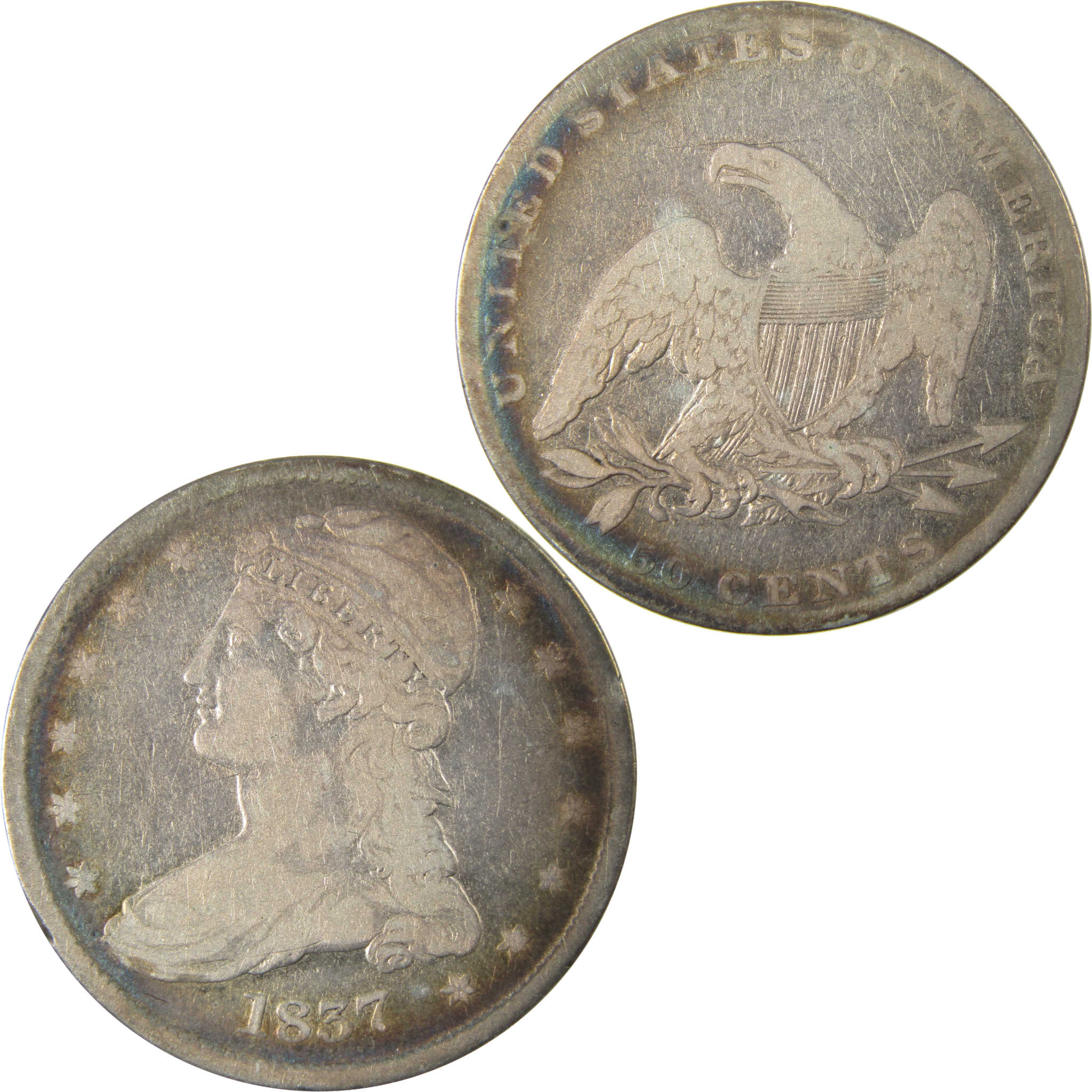 1837 Capped Bust Silver 50c VG Very Good Details SKU:CP1503