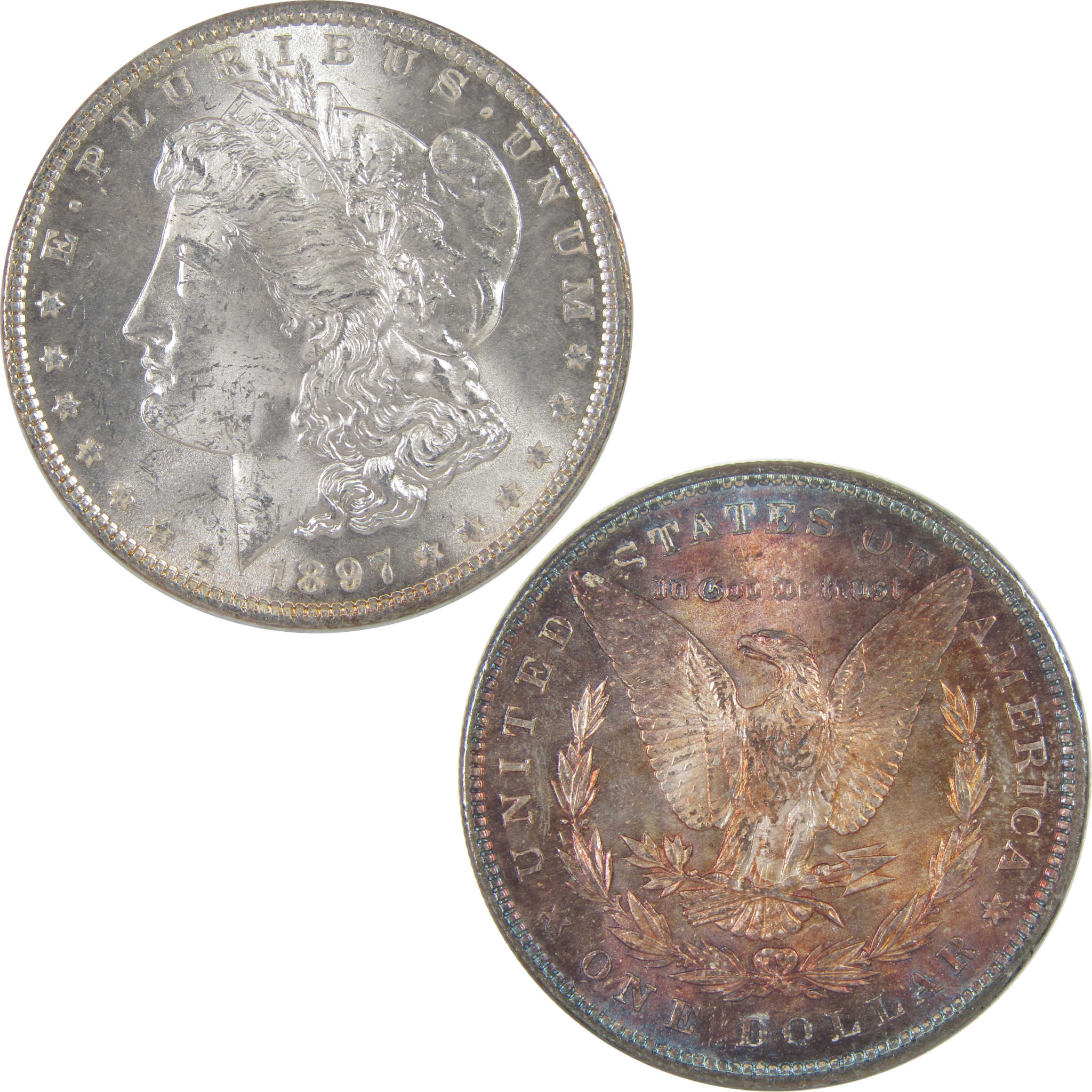 1897 Morgan Dollar BU Choice Uncirculated Silver Toned SKU:I18715