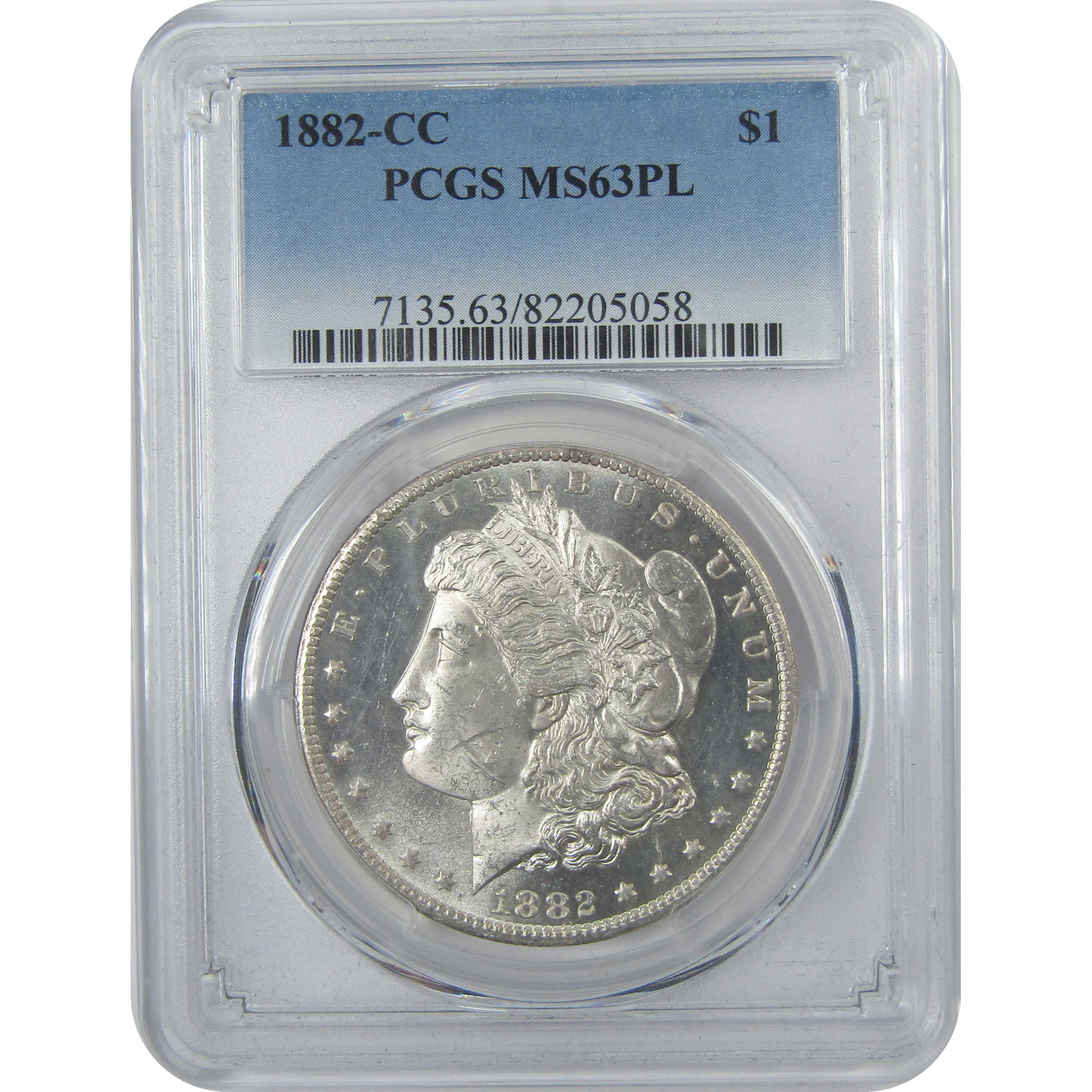 1882 CC Morgan Dollar MS 63 PL PCGS Silver $1 Proof-Like SKU:CPC9213 - Morgan coin - Morgan silver dollar - Morgan silver dollar for sale - Profile Coins &amp; Collectibles