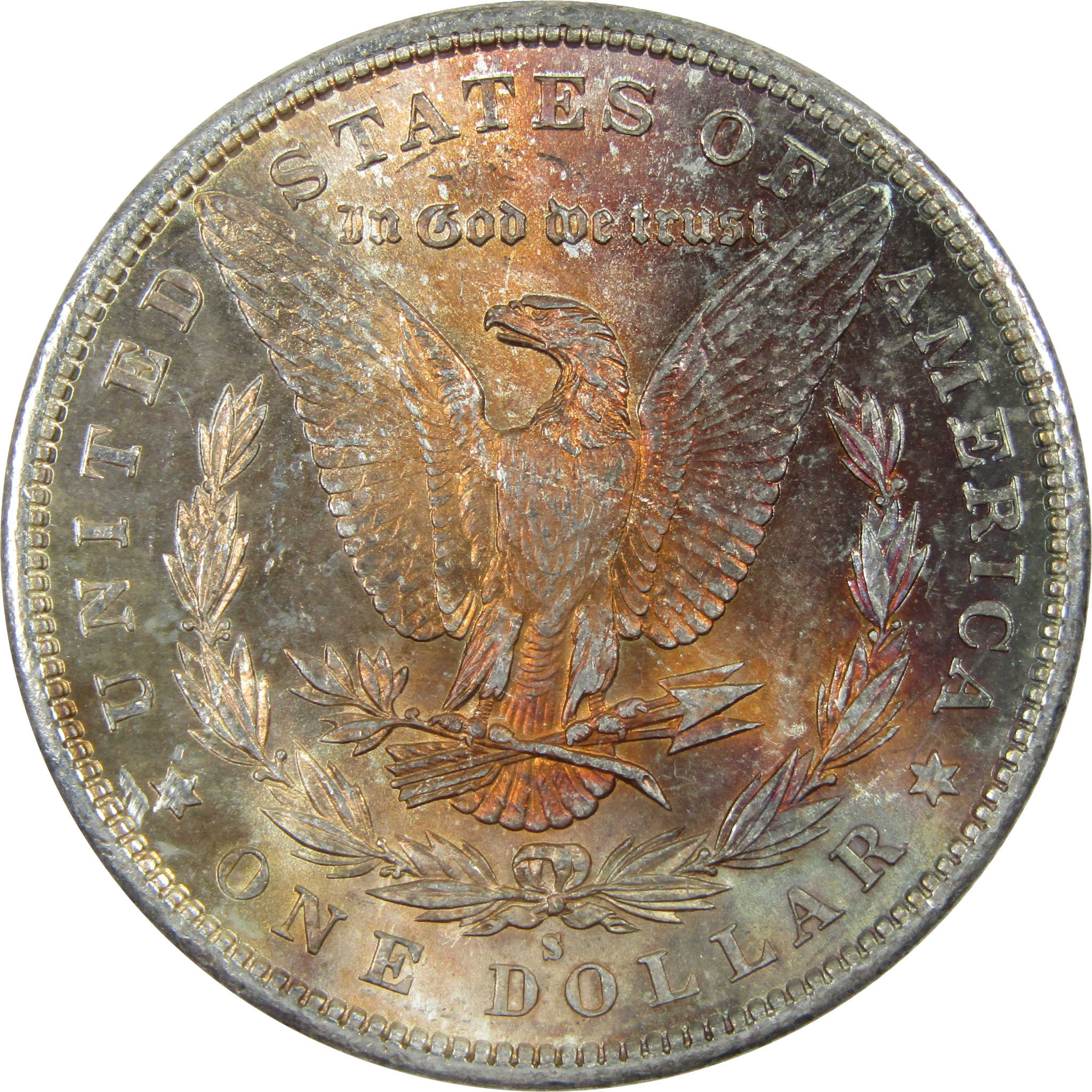 1881 S Morgan Dollar Uncirculated Silver $1 Coin Toned SKU:I14241