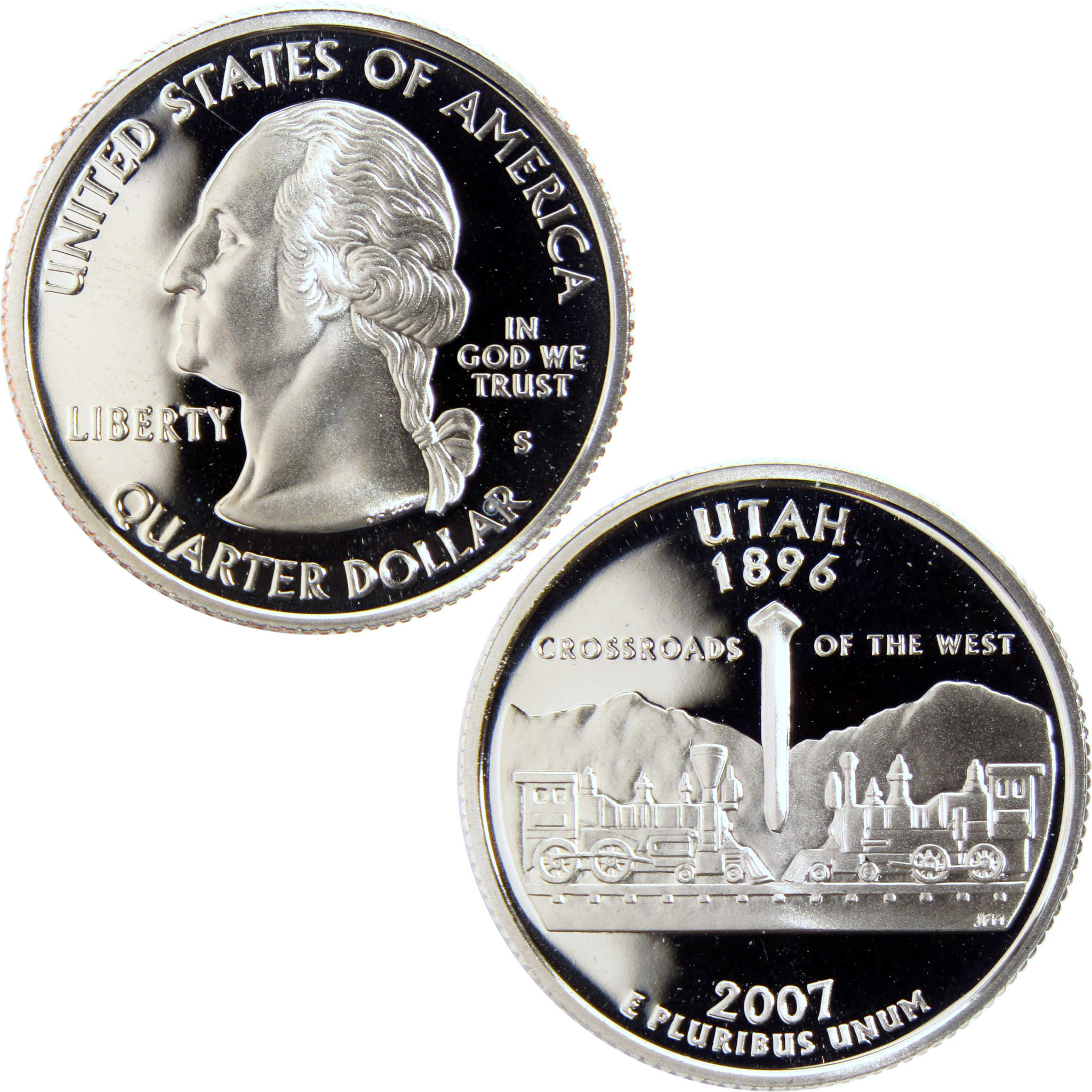 2007 S Utah State Quarter Clad 25c Proof Coin