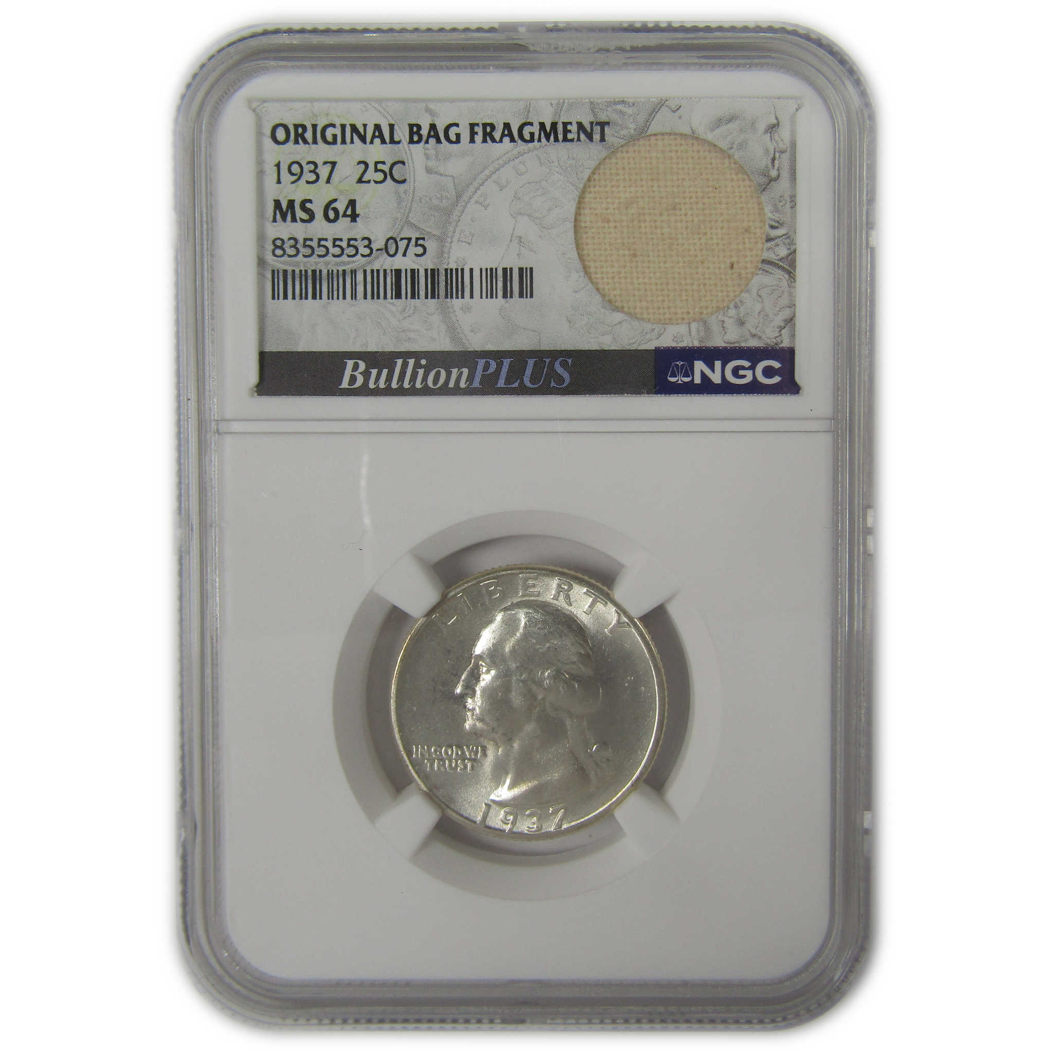 1937 Washington Quarter MS 64 NGC Original Bag Fragment SKU:I22588