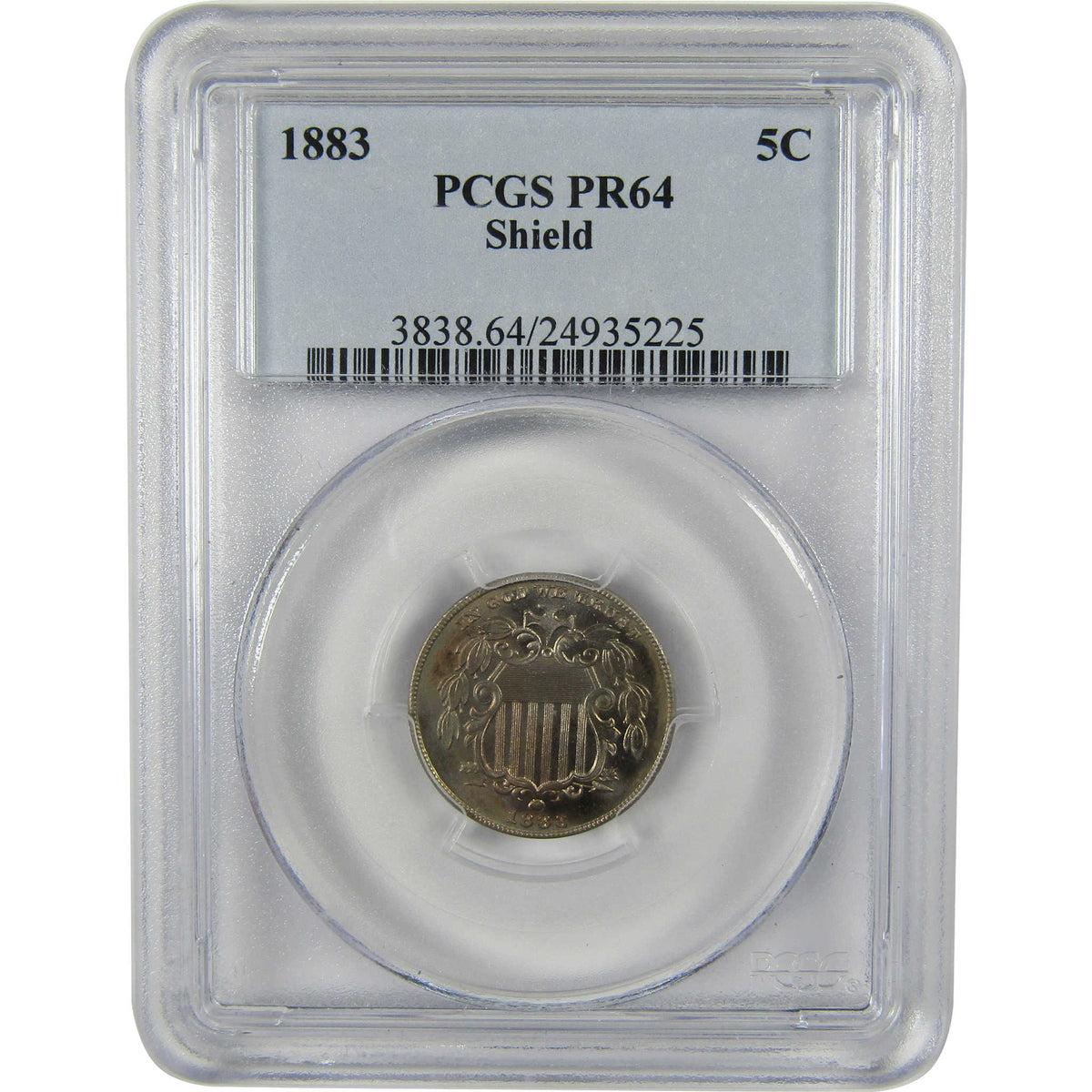 1883 Shield Nickel PR 64 PCGS Proof 5c Coin Collectible