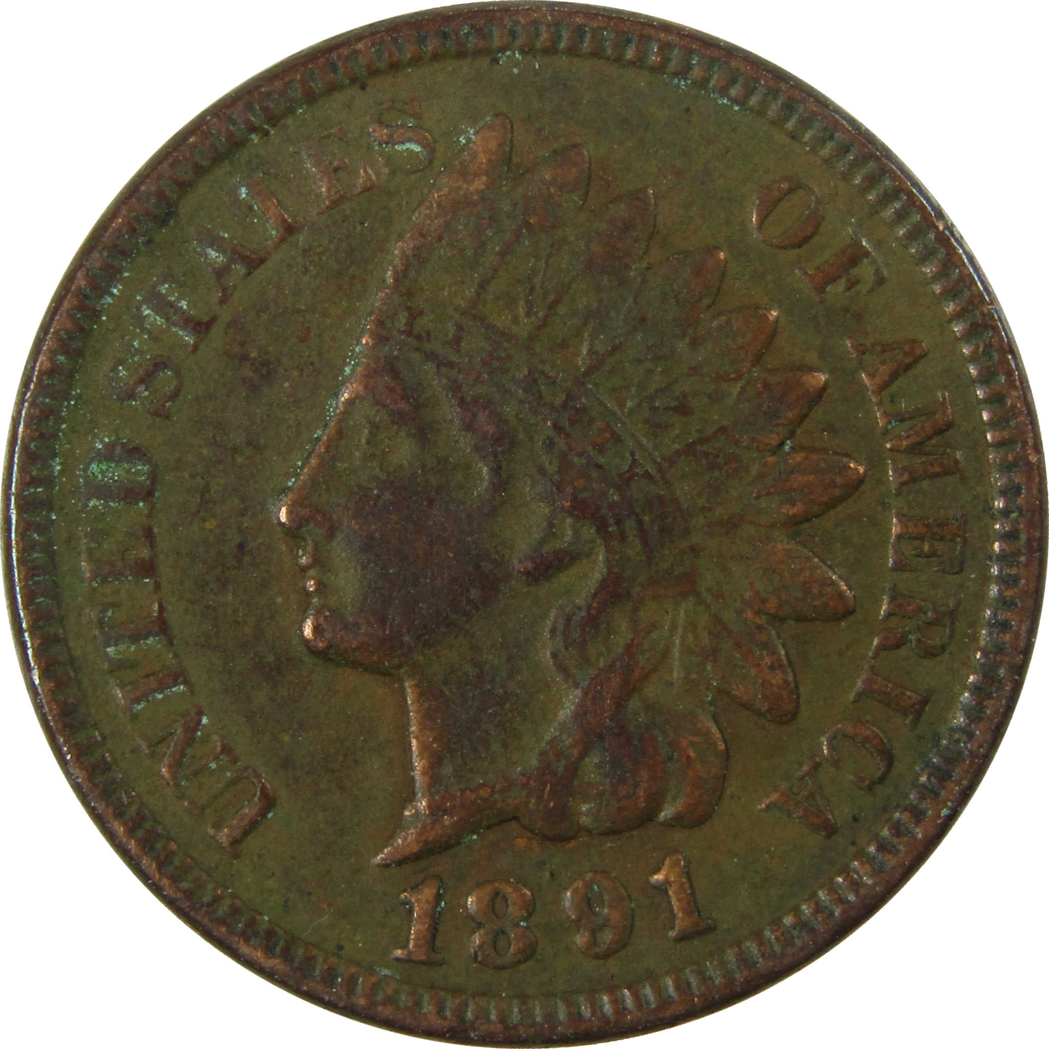 1891 Indian Head Cent VF Very Fine Penny 1c Coin SKU:I26938