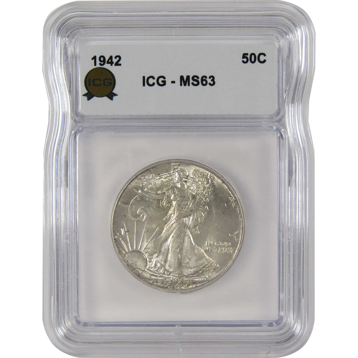 1942 Liberty Walking Silver Half Dollar MS 63 ICG 50c Coin SKU:I29164