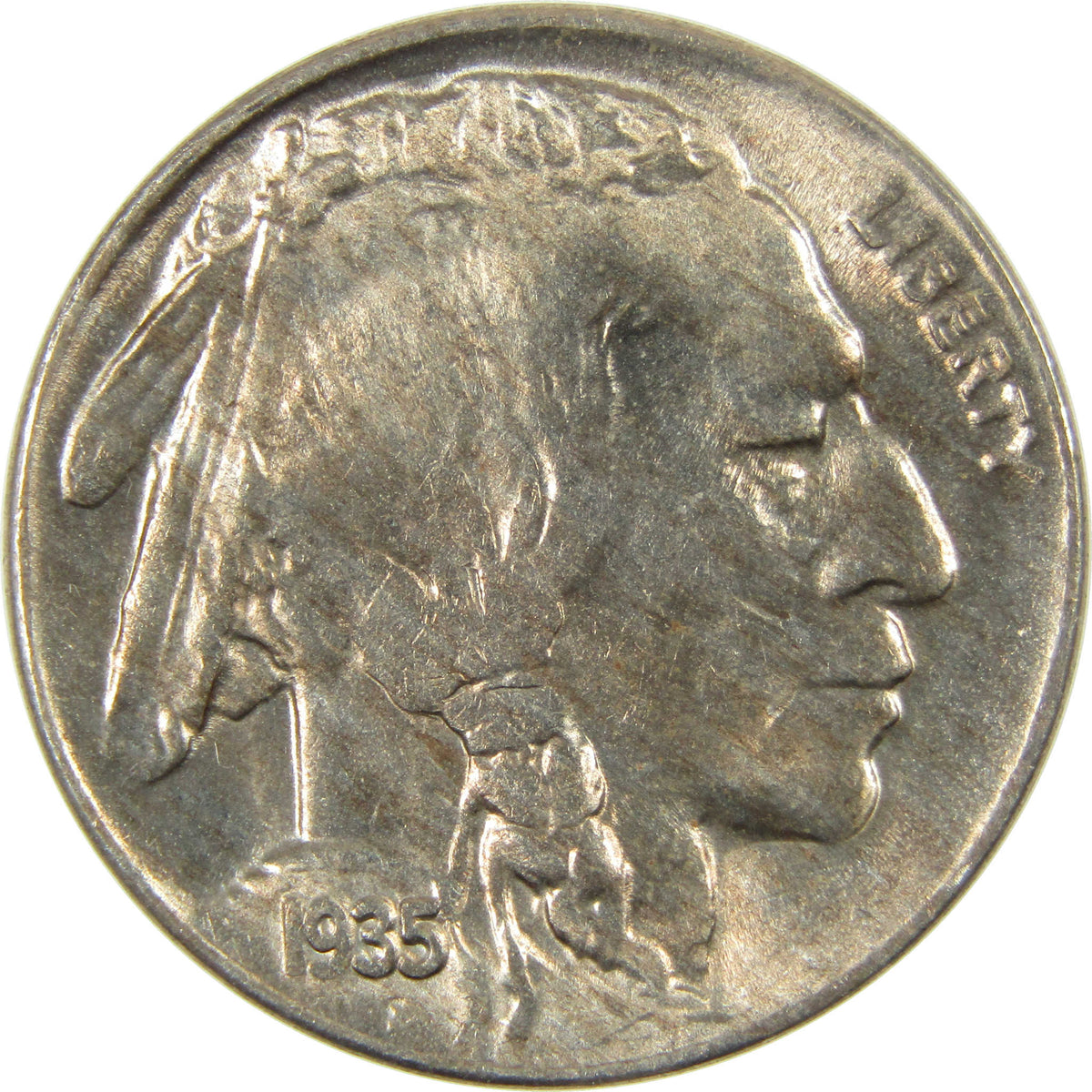 1935 D Indian Head Buffalo Nickel Uncirculated Mint State 5c Coin
