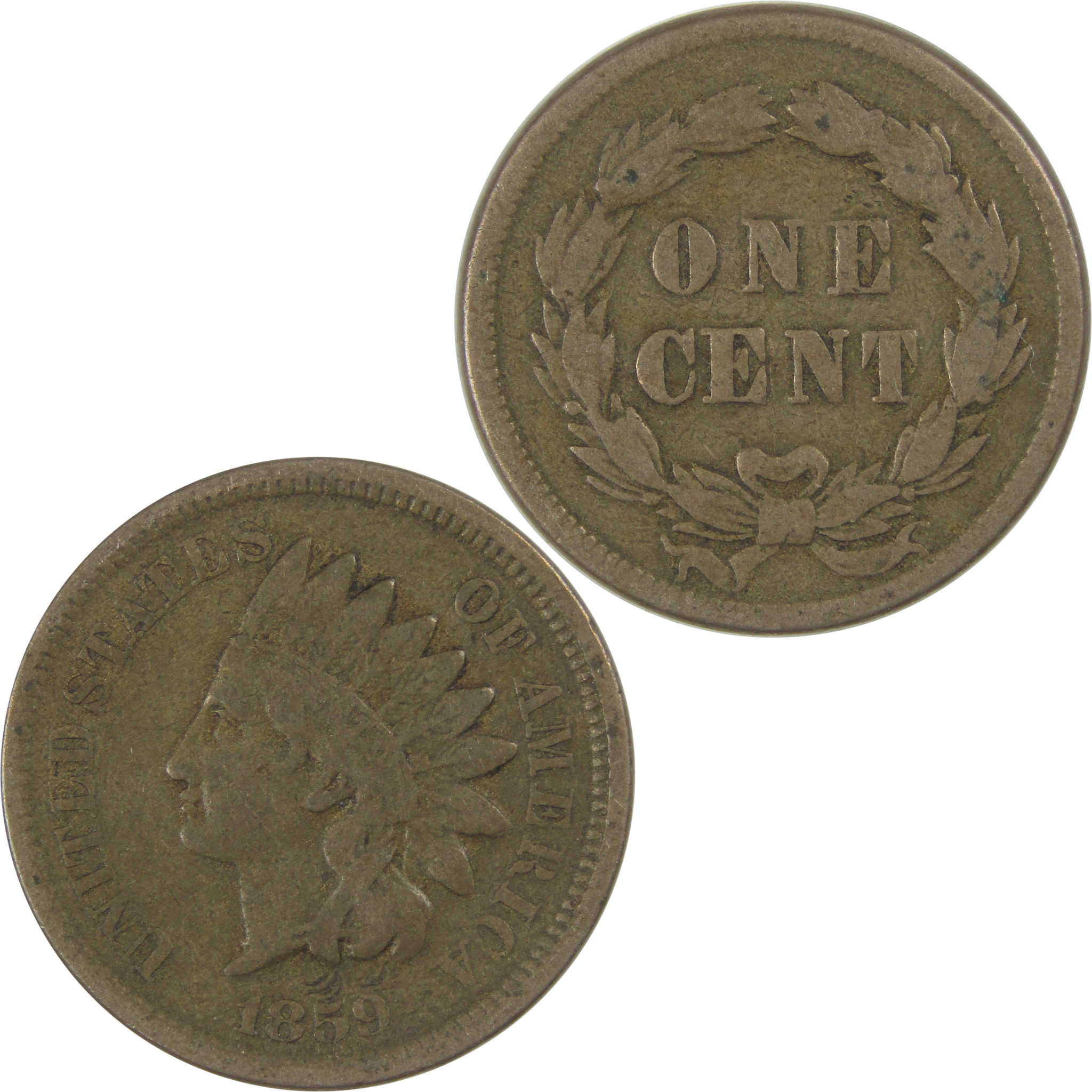 1859 Indian Head Cent VG Very Good Penny 1c Coin SKU:I24483