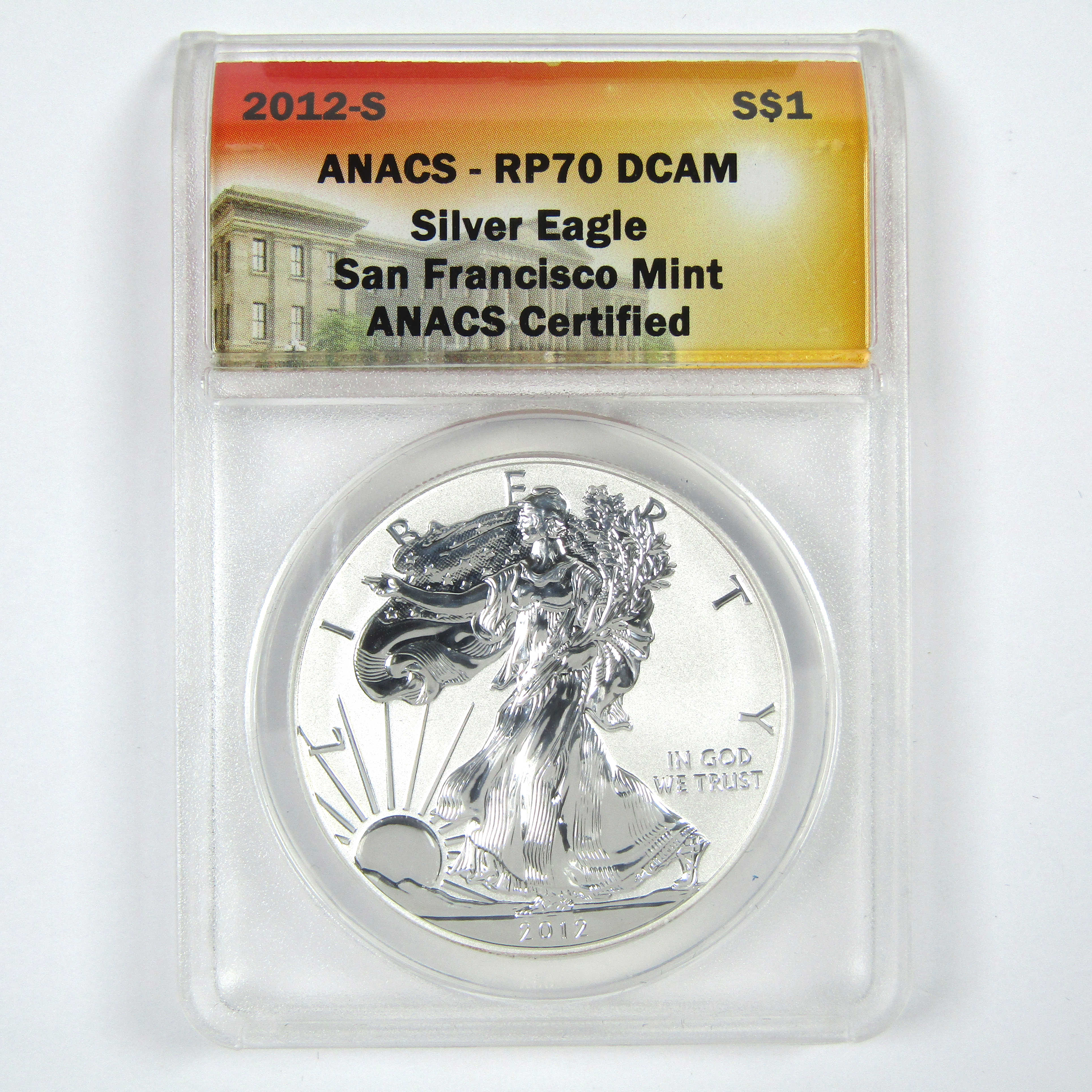 2012 S American Silver Eagle RP70 DCAM ANACS Reverse Proof SKU:CPC8050