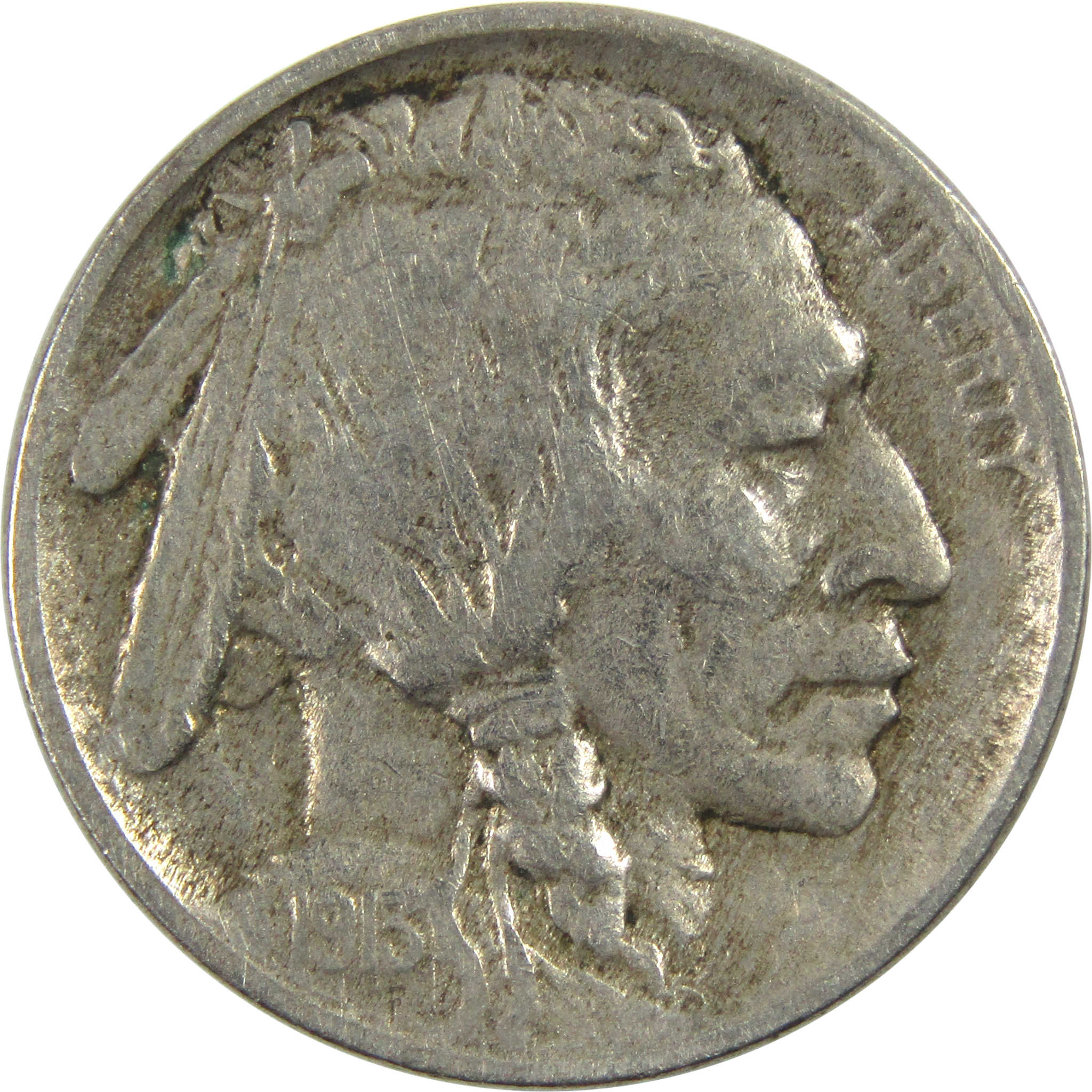 1913 Type 1 Indian Head Buffalo Nickel F Fine 5c Coin SKU:I12997