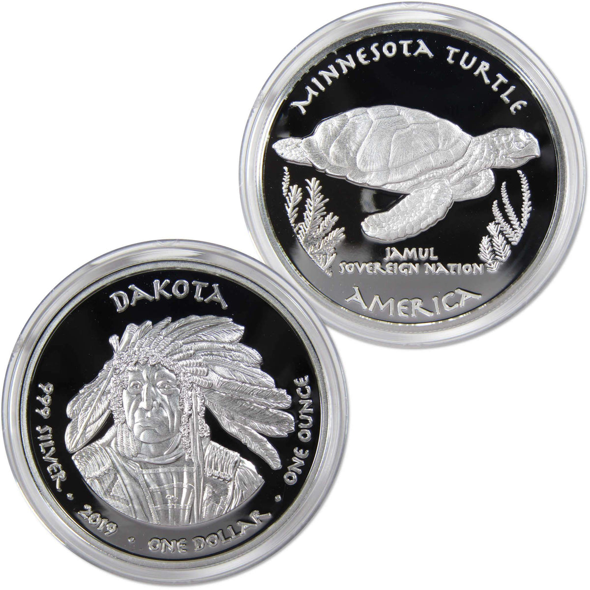 2019 Native American Jamul Dakota Minnesota Turtle 1 oz Silver Proof