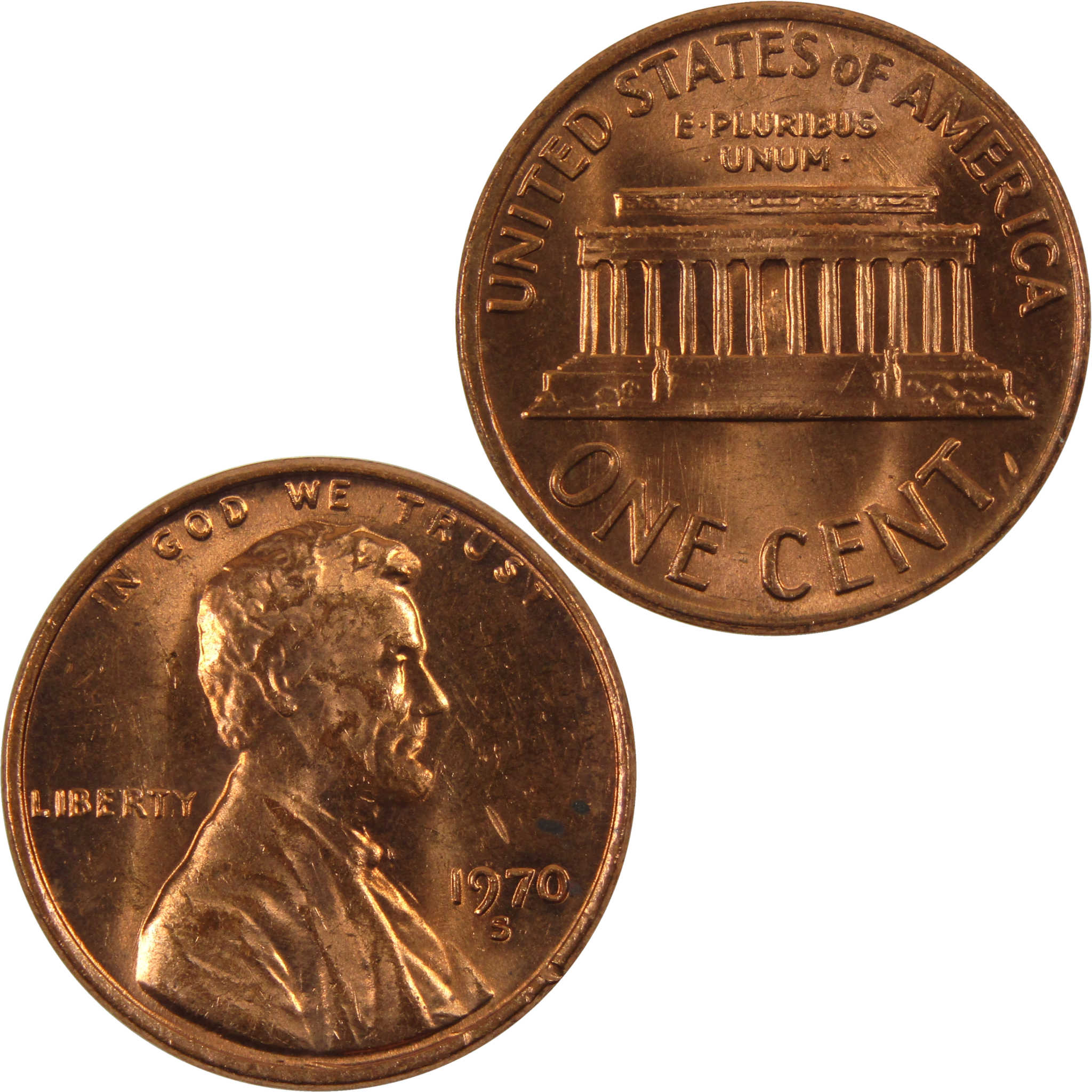 1970 S Large Date Lincoln Memorial Cent BU Uncirculated Penny 1c Coin