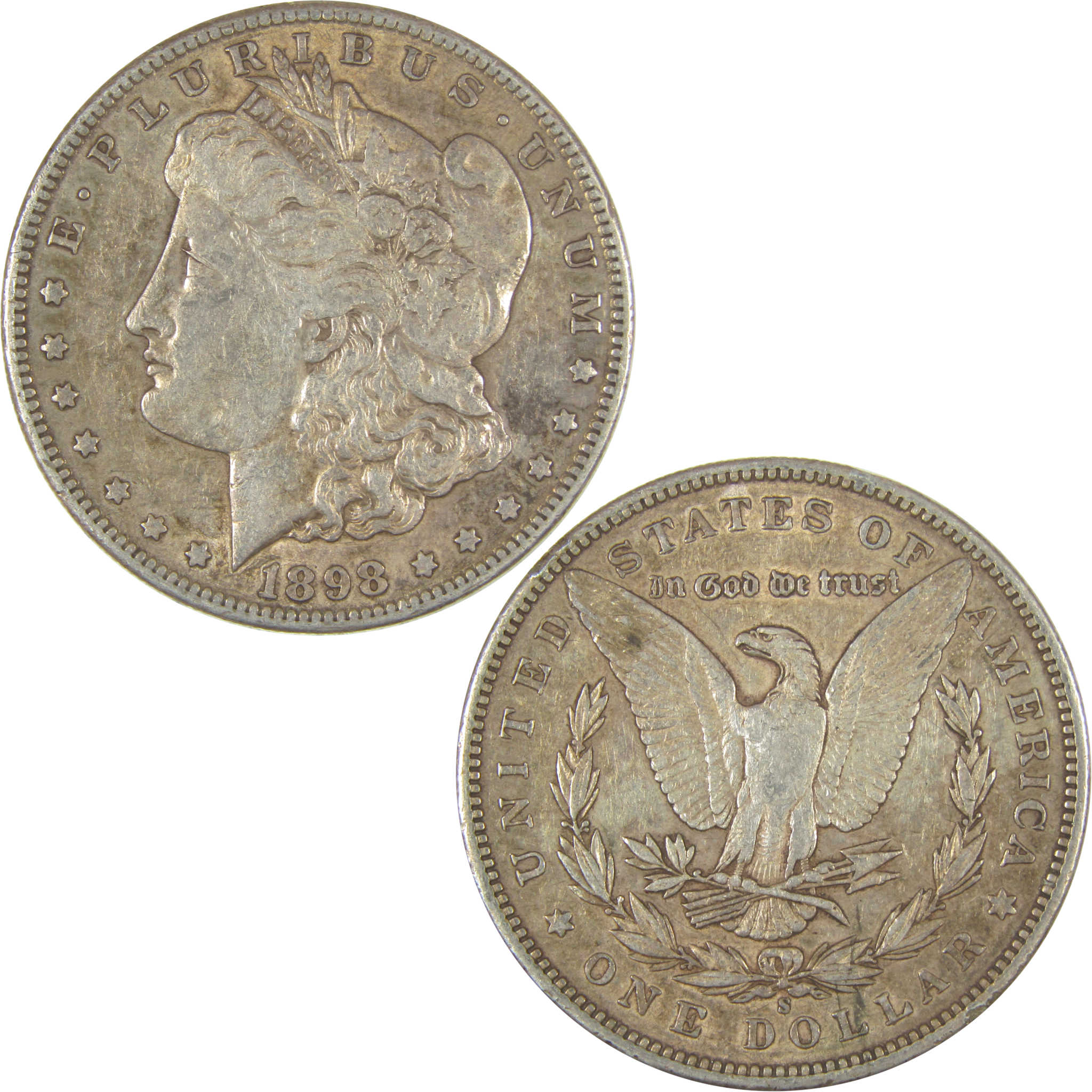 1898 S Morgan Dollar XF EF Extremely Fine Silver $1 Coin SKU:I22565 - Morgan coin - Morgan silver dollar - Morgan silver dollar for sale - Profile Coins &amp; Collectibles