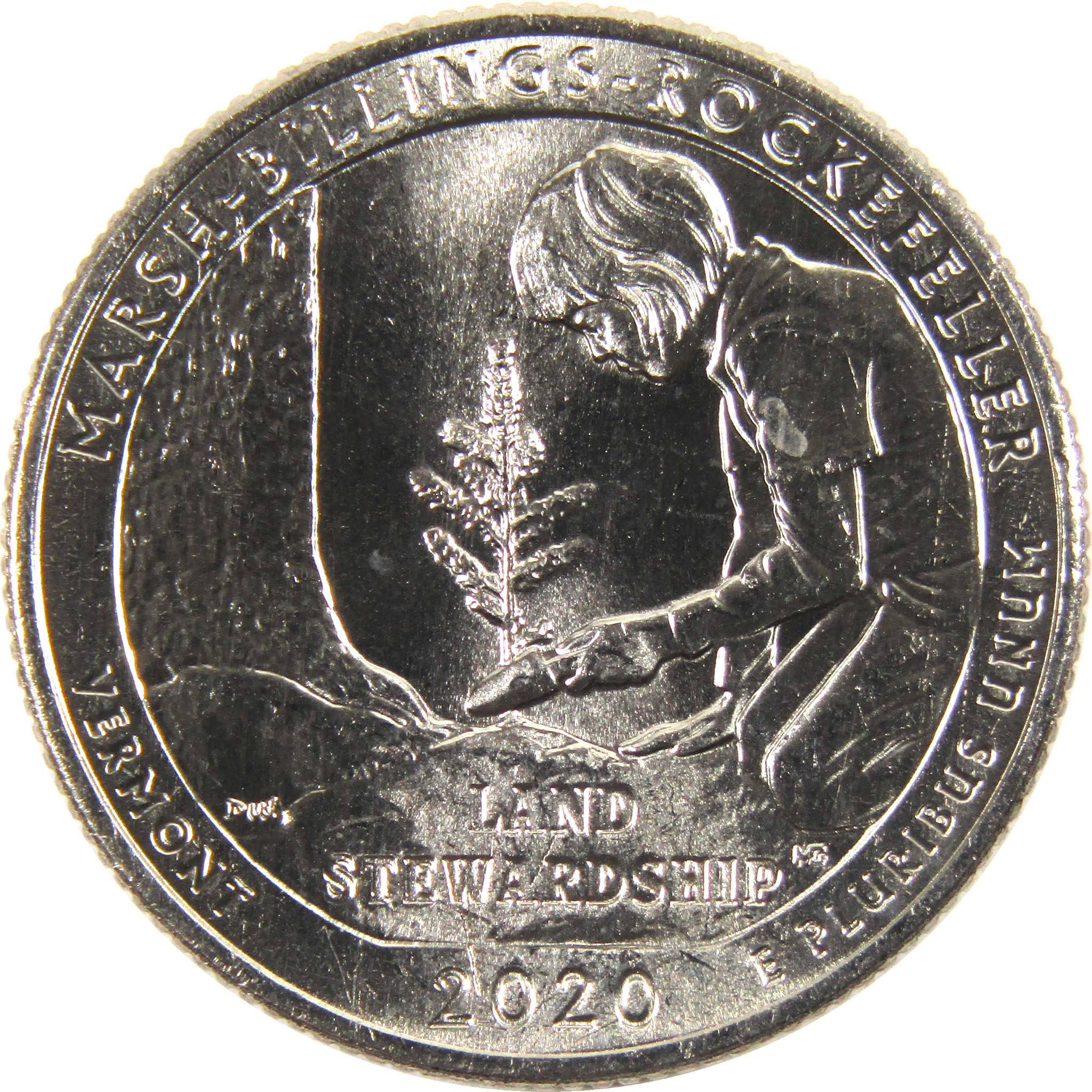 2020 D Marsh-Billings-Rockefeller NHP National Park Quarter BU Clad