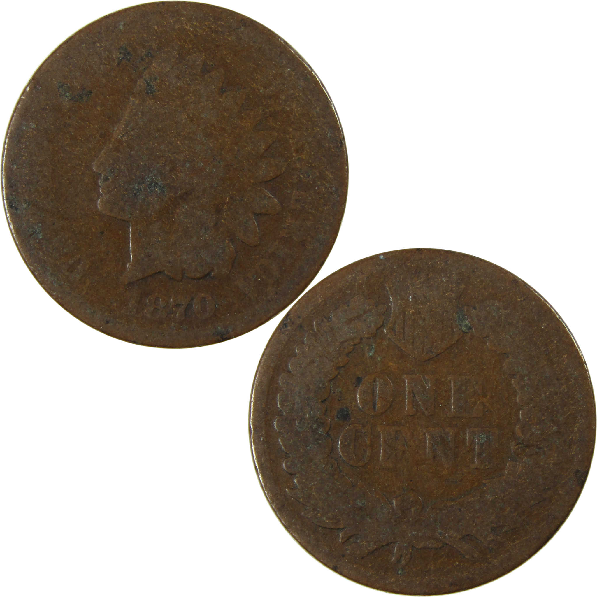 1870 Indian Head Cent AG About Good Penny 1c Coin SKU:I26020