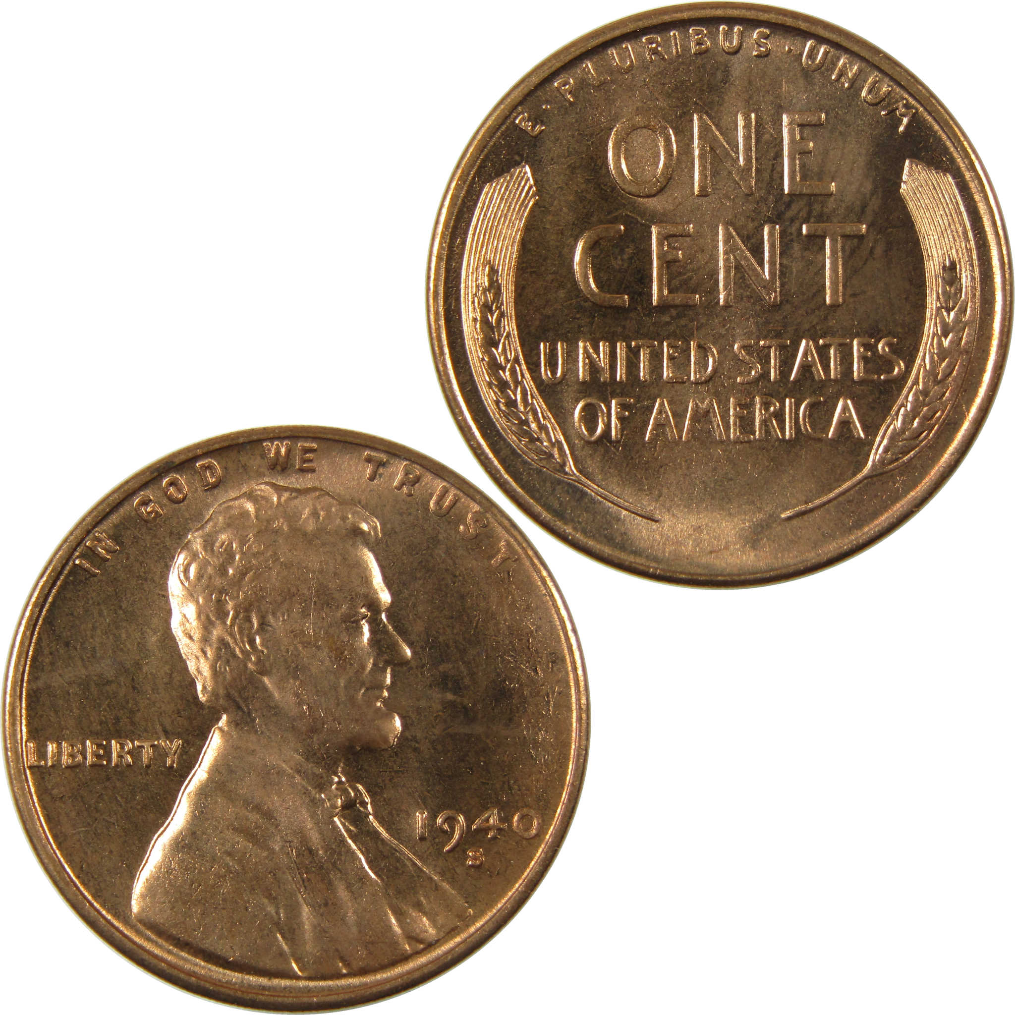 1940 S Lincoln Wheat Cent Uncirculated Mint State Penny 1c Coin