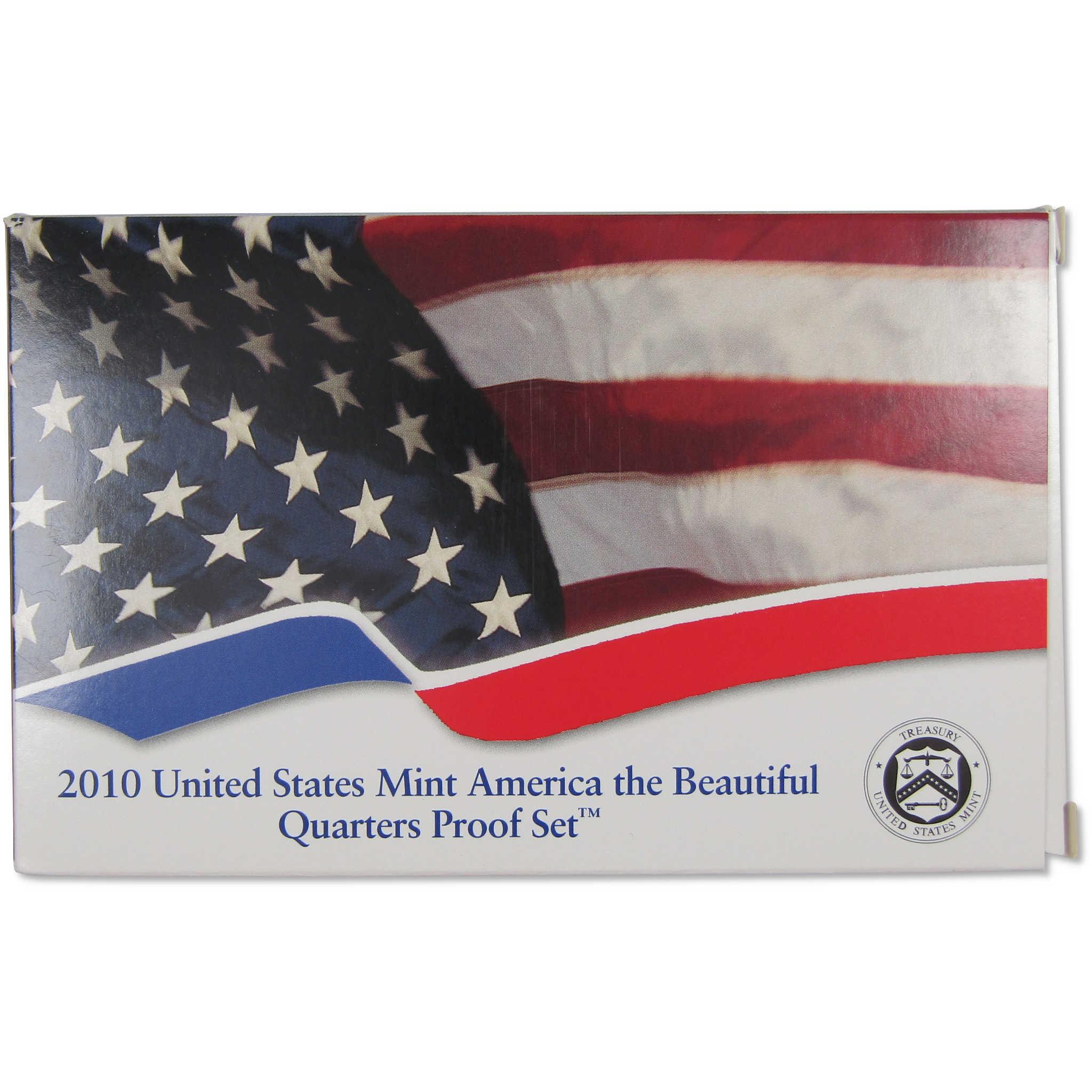 2010 America the Beautiful Quarter Clad Proof Set U.S. Mint OGP COA