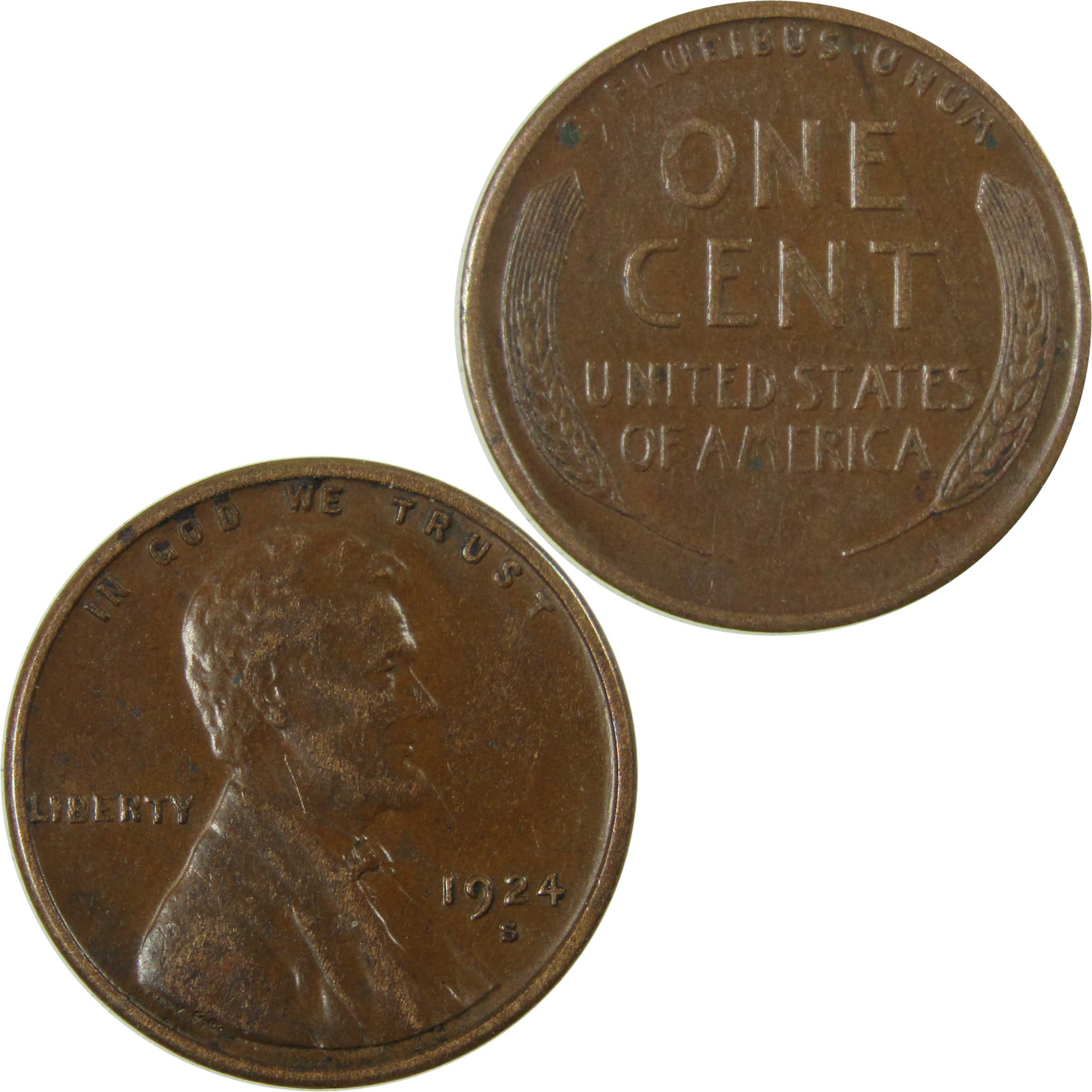 1924 S Lincoln Wheat Cent XF EF Extremely Fine 1c Coin SKU:I28122