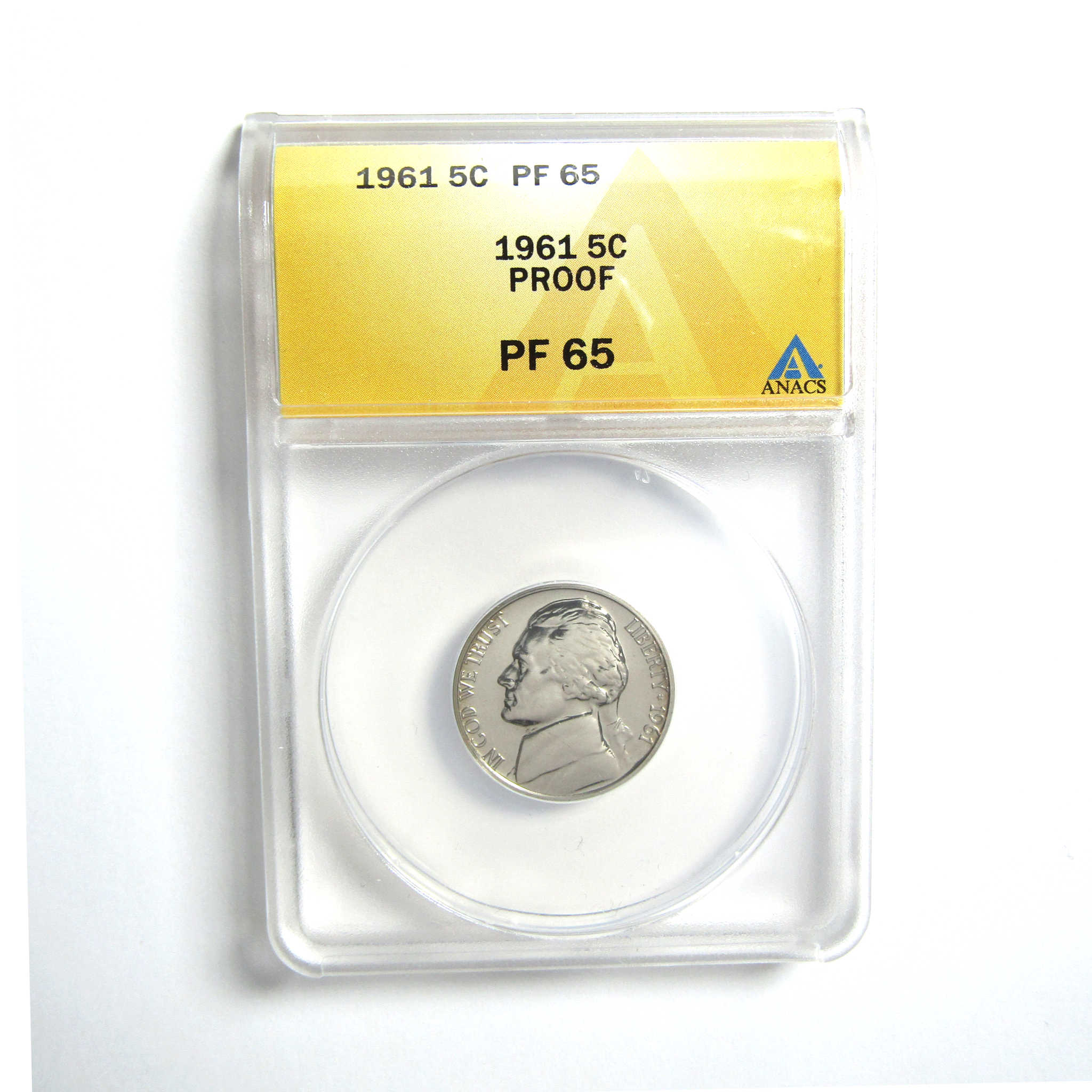 1961 Jefferson Nickel PF 65 ANACS 5c Proof Coin SKU:CPC5061