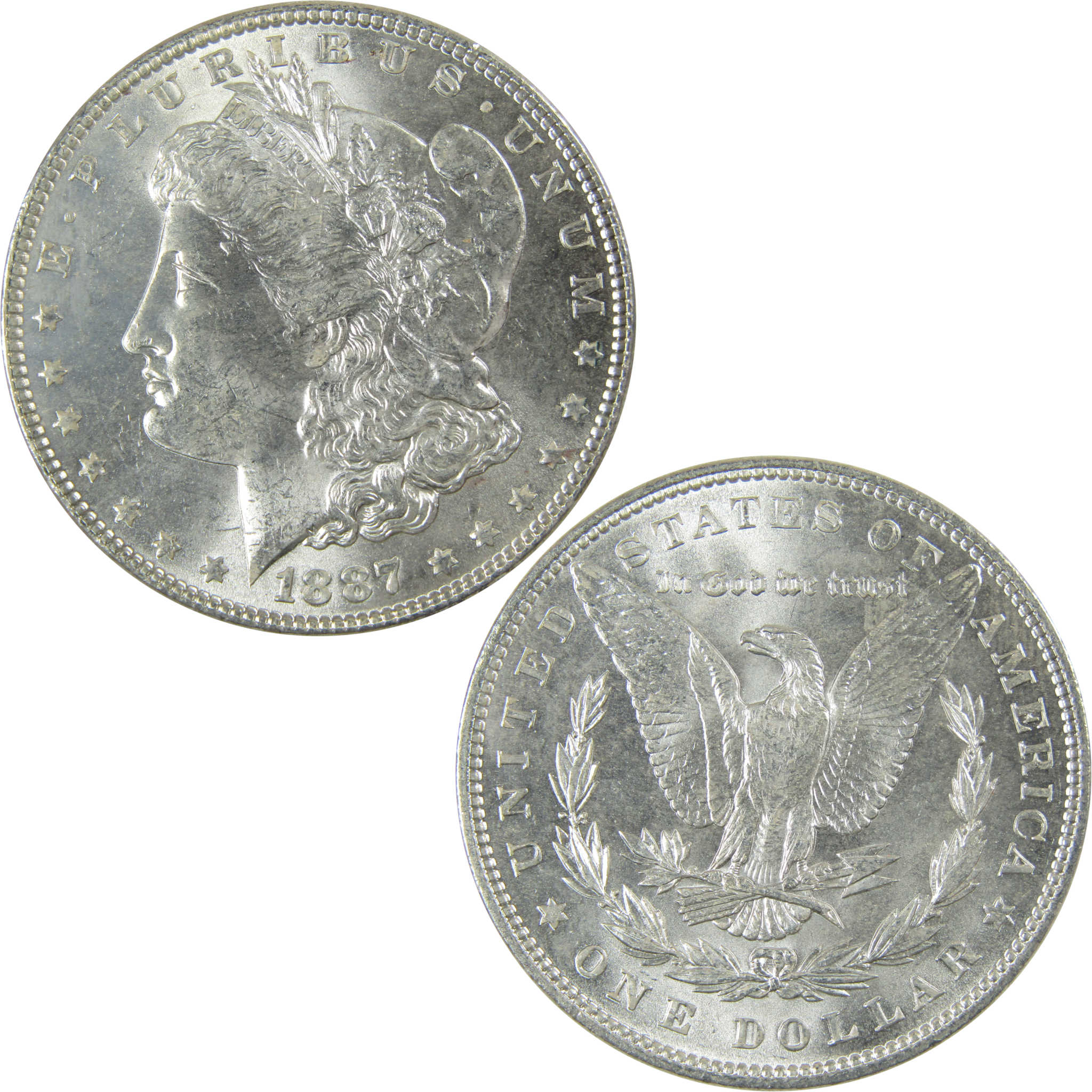 1887 Morgan Silver Dollar Uncirculated Mint State $1 Coin SKU:CP676