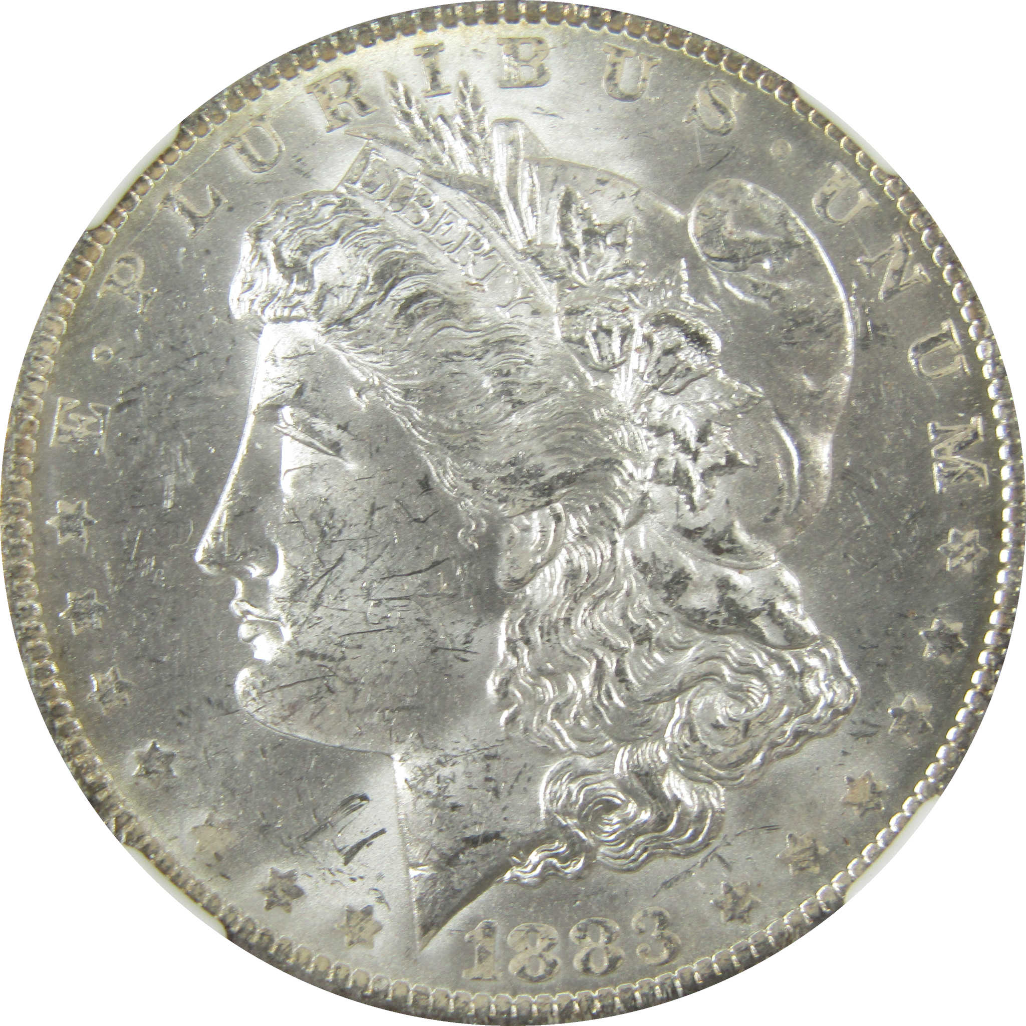1883 O Morgan Silver Dollar MS 63 NGC Toned Reverse SKU:I27540