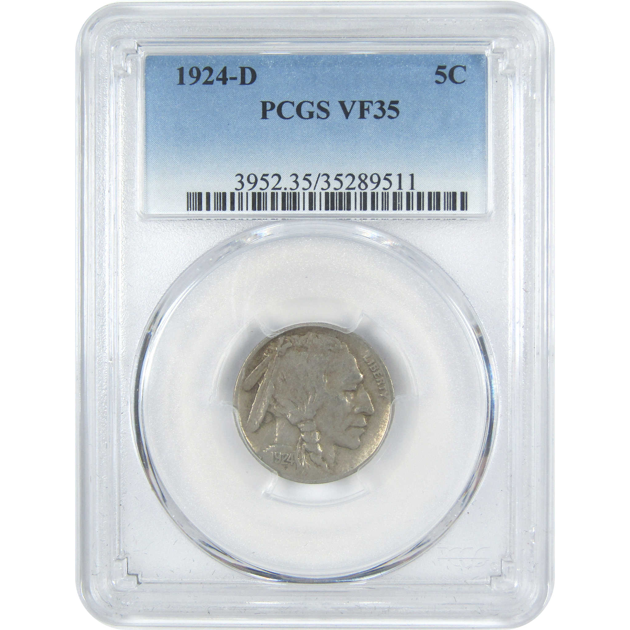 1924 D Indian Head Buffalo Nickel VF 35 PCGS 5c Coin SKU:I15369