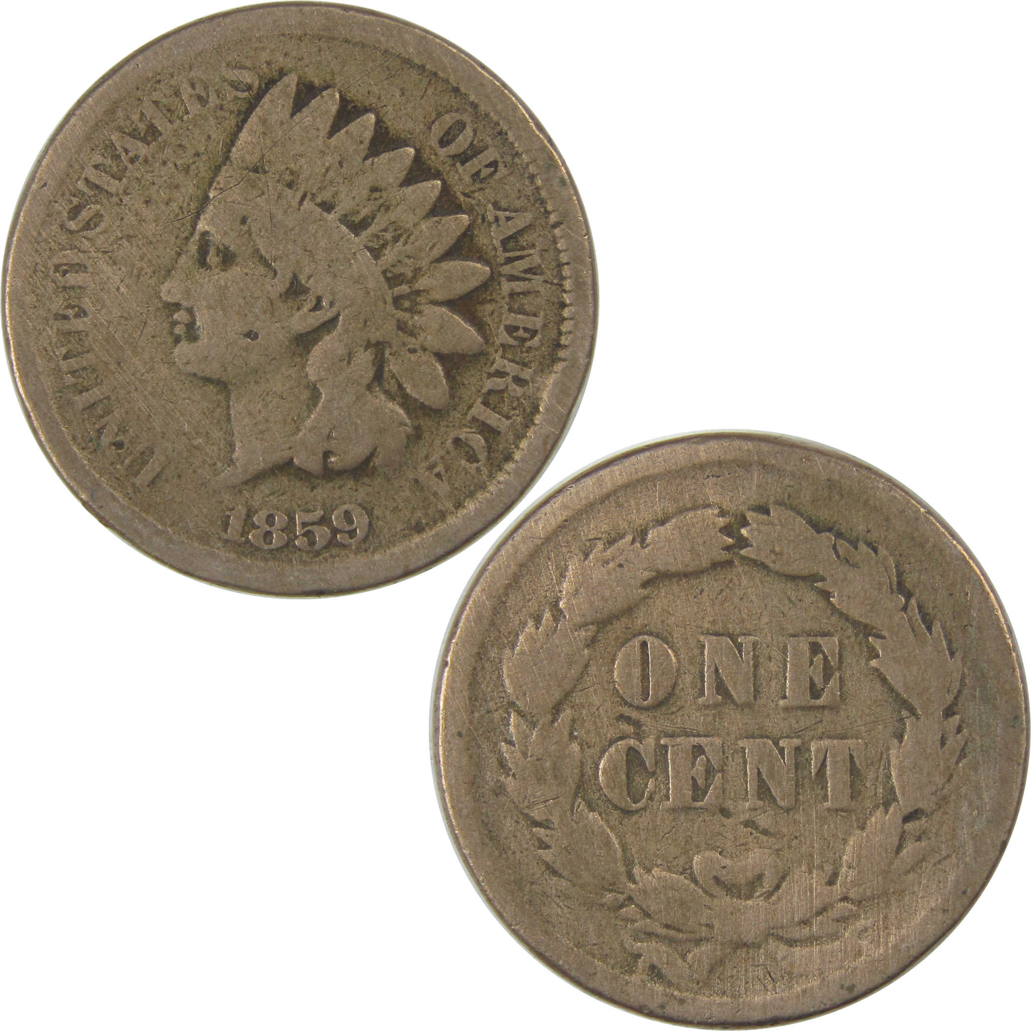 1859 Indian Head Cent G Good Penny 1c Coin SKU:I23277