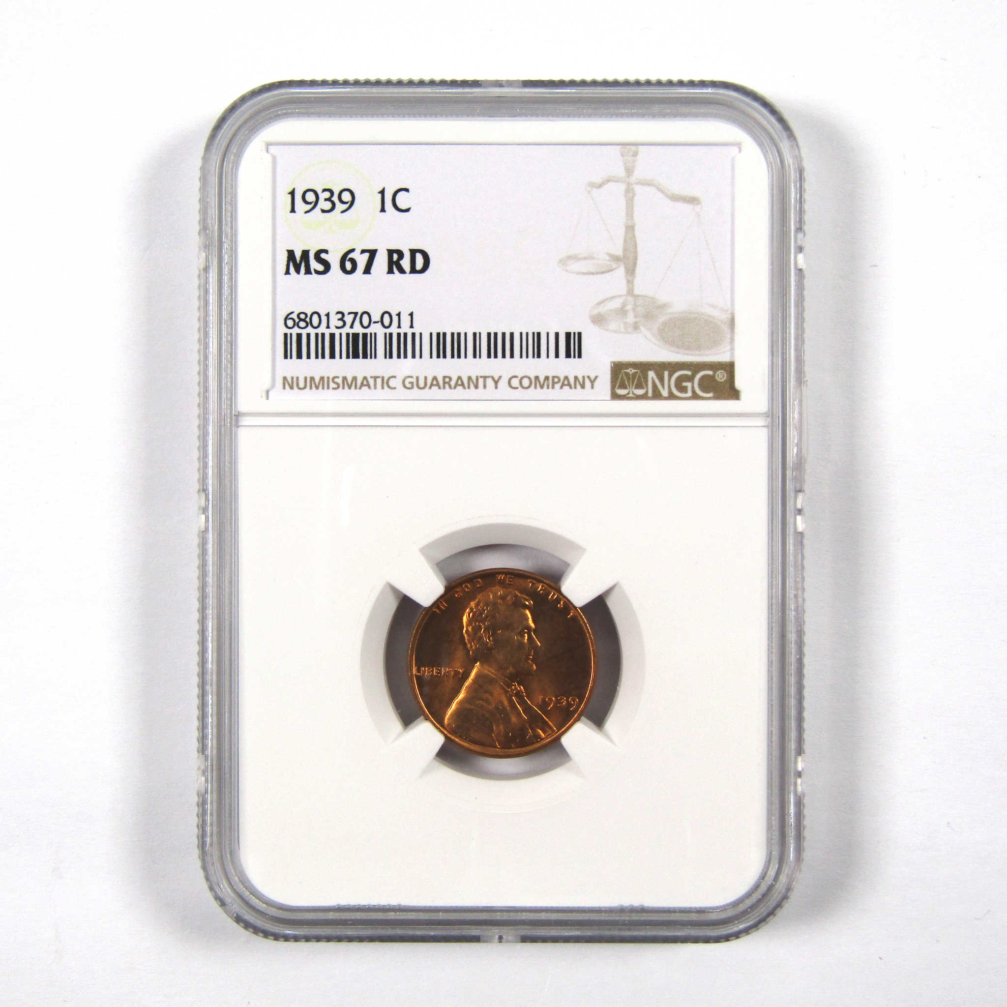 1939 Lincoln Wheat Cent MS 67 RD NGC Penny 1c Uncirculated SKU:I9714