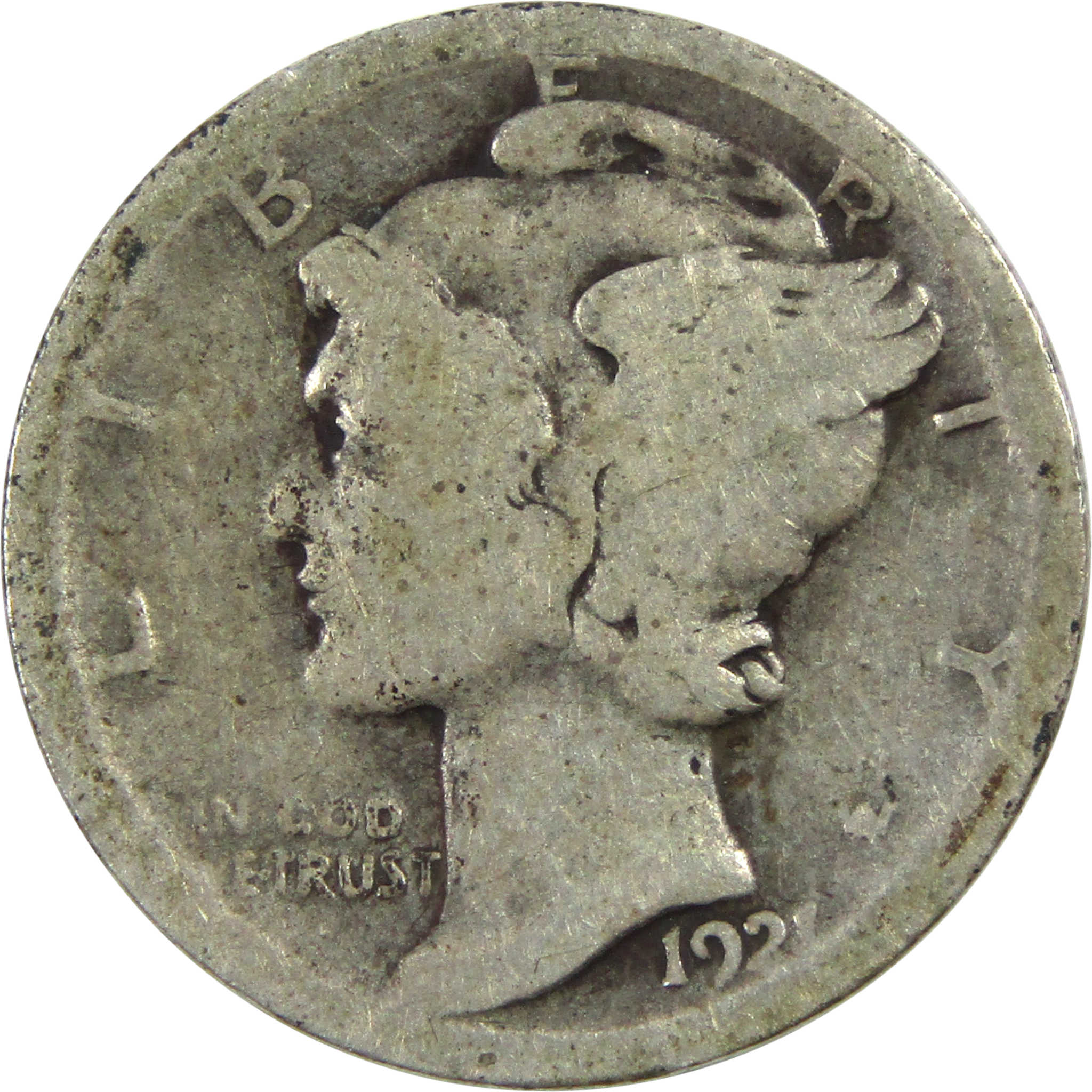 1921 Mercury Dime AG About Good Silver 10c Coin SKU:I13415