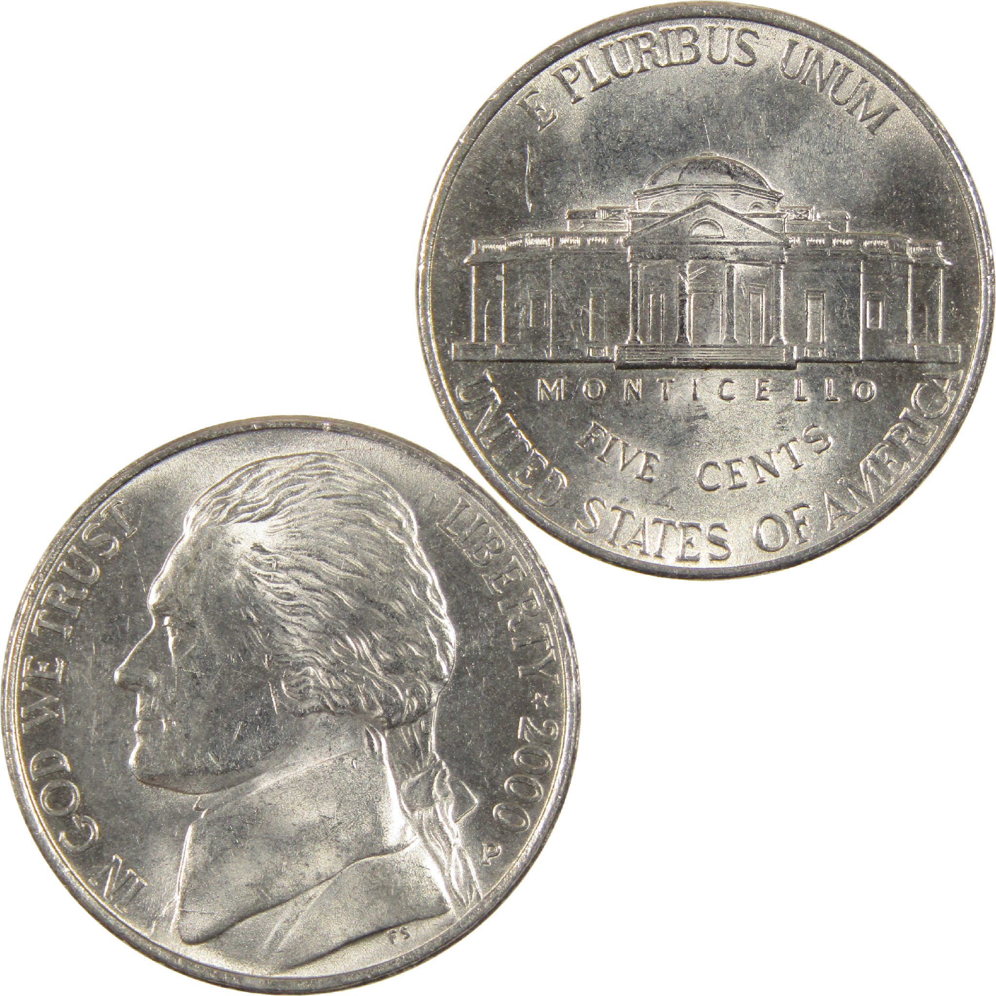 2000 P Jefferson Nickel Uncirculated 5c Coin