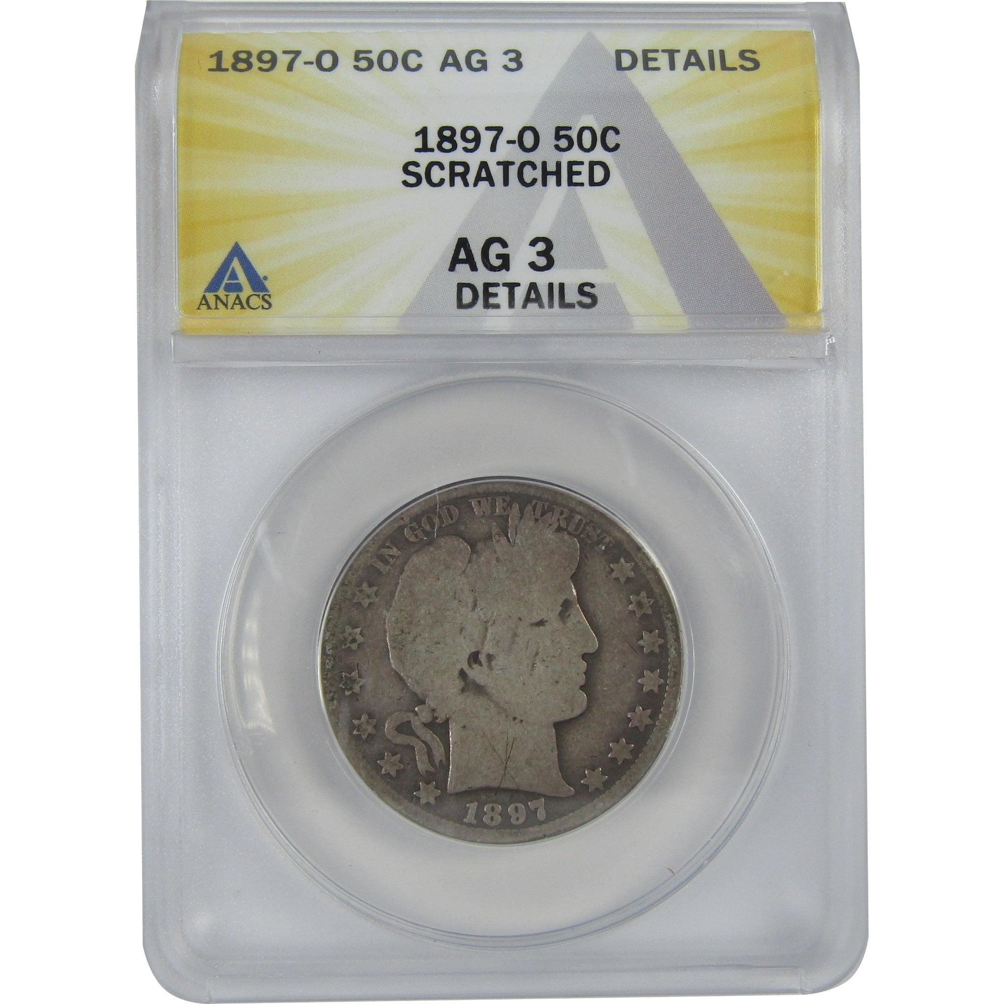 1897 O Barber Half Dollar AG 3 Details ANACS Silver 50c SKU:I16167