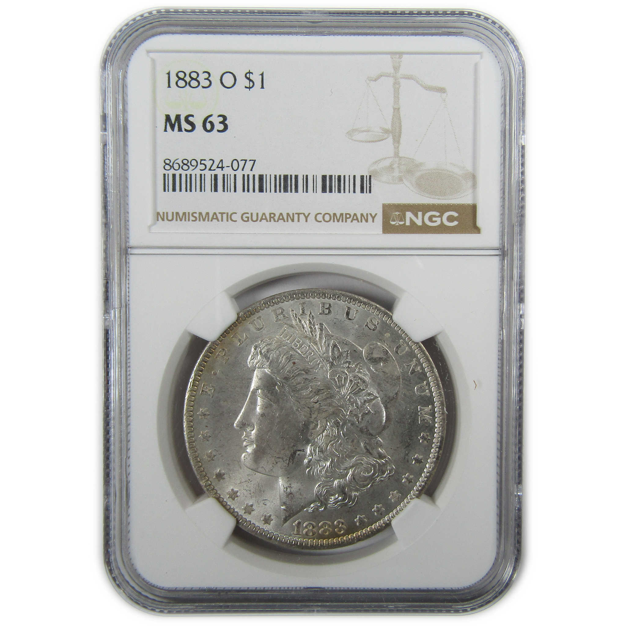 1883 O Morgan Silver Dollar MS 63 NGC Toned Reverse SKU:CP388